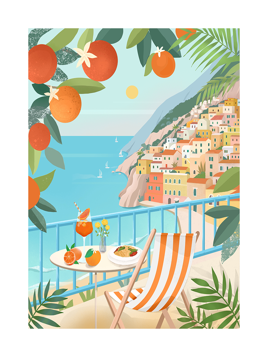 Orange Balcony Poster