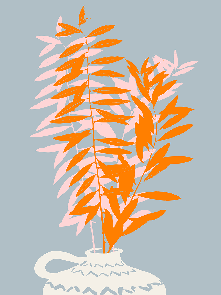 Orange Leaves Poster