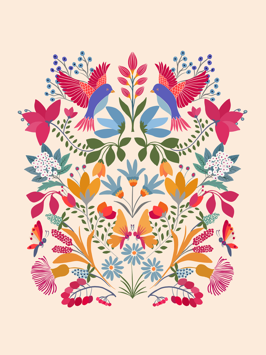 Otomi Birds Poster