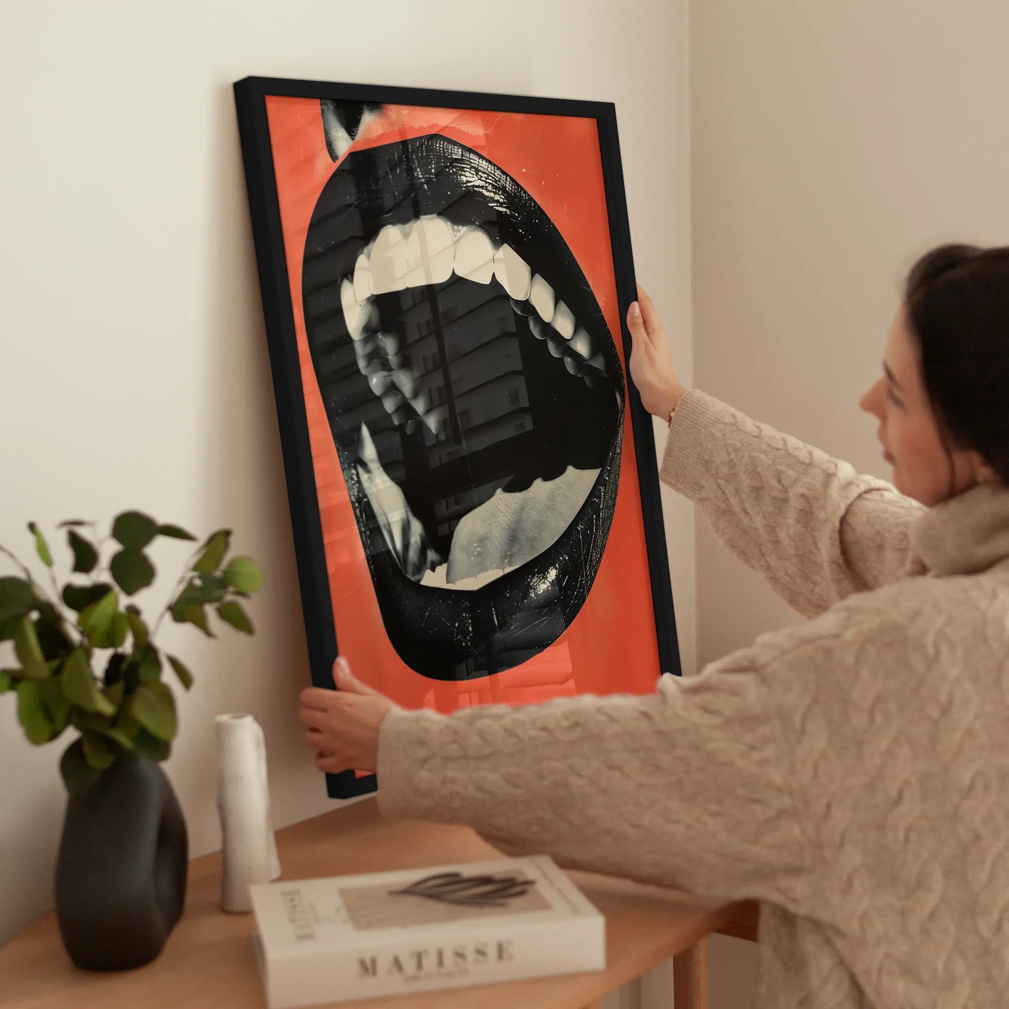 POPart Mouth wird aufgehängt