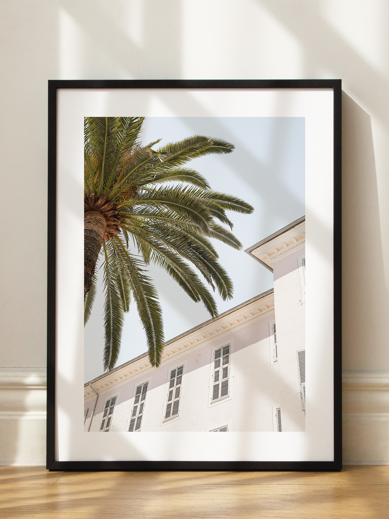 Palm Tree and Pink Building Poster