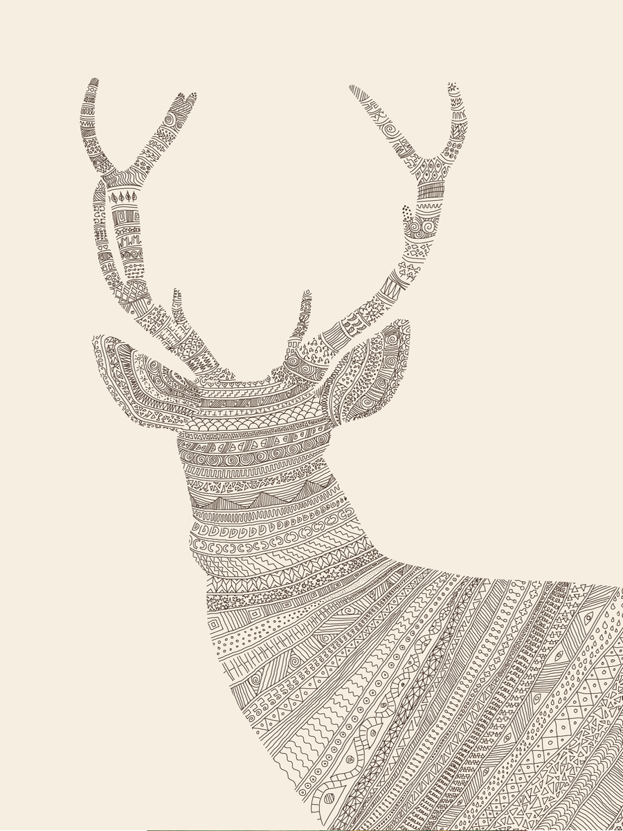 Patterned Deer Poster