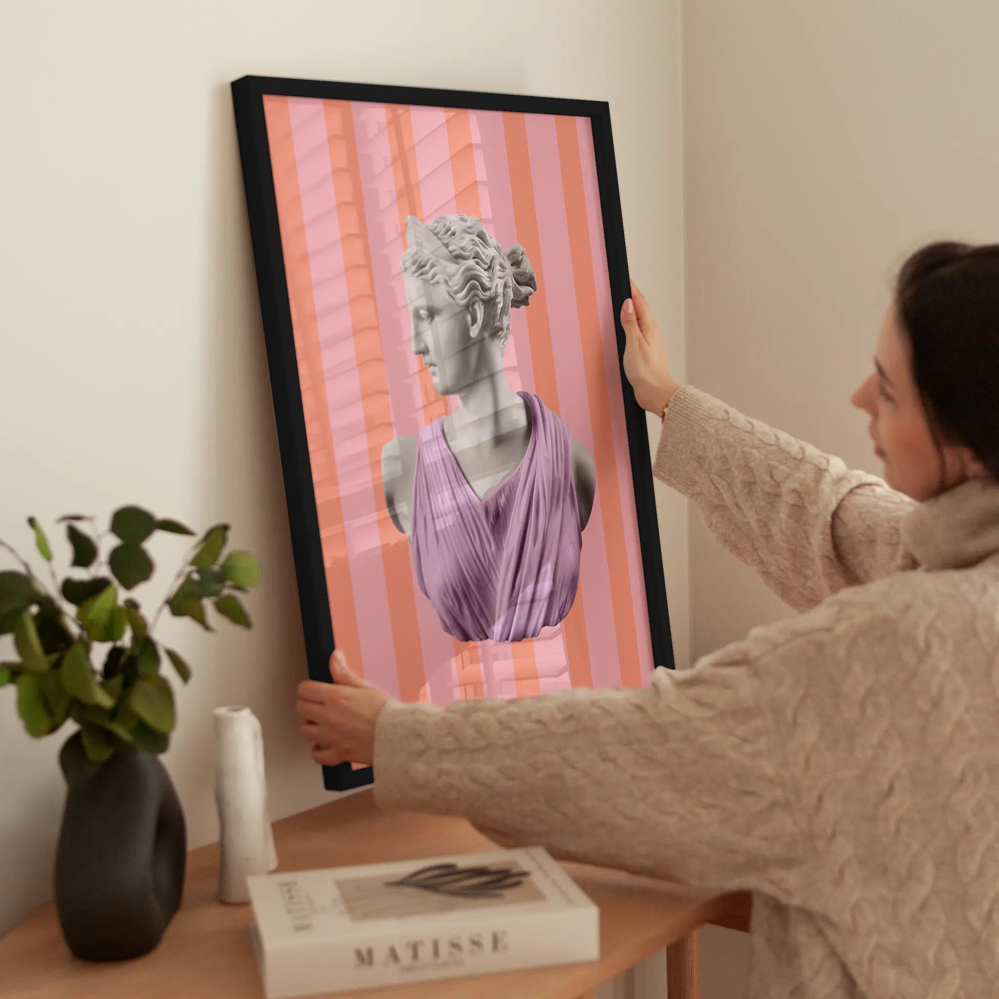 Pop Art Graphic wird aufgehängt