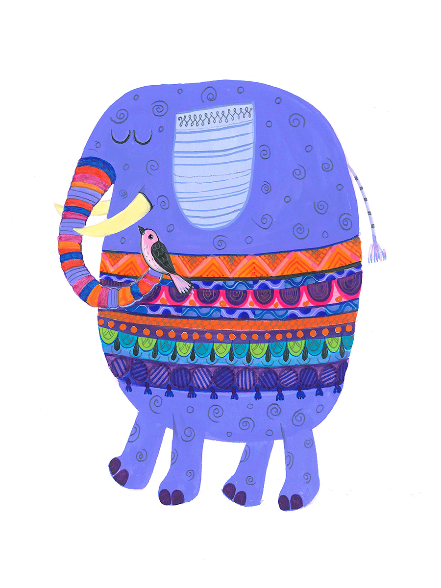 Purple Elephant Poster