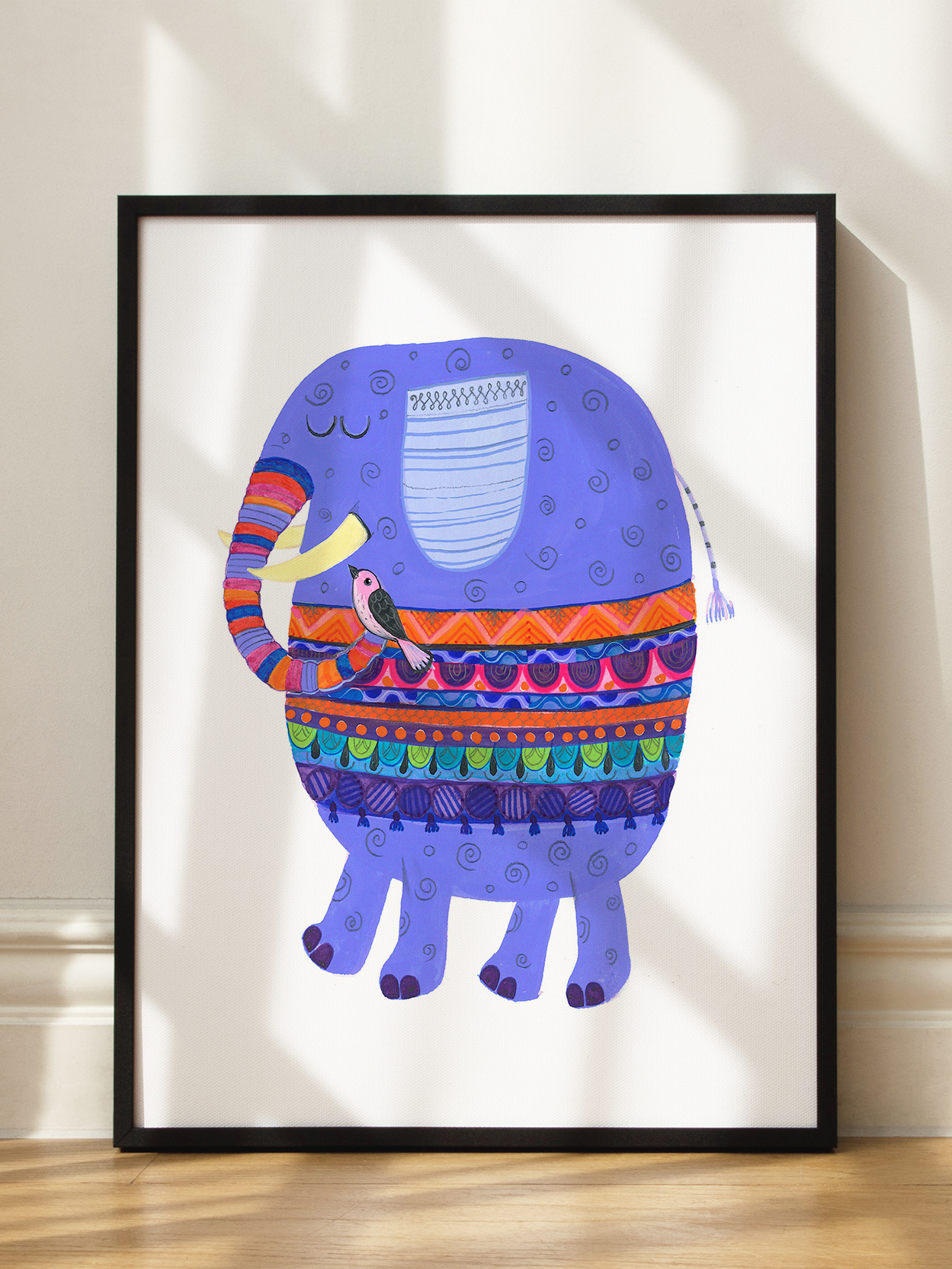 Purple Elephant Poster