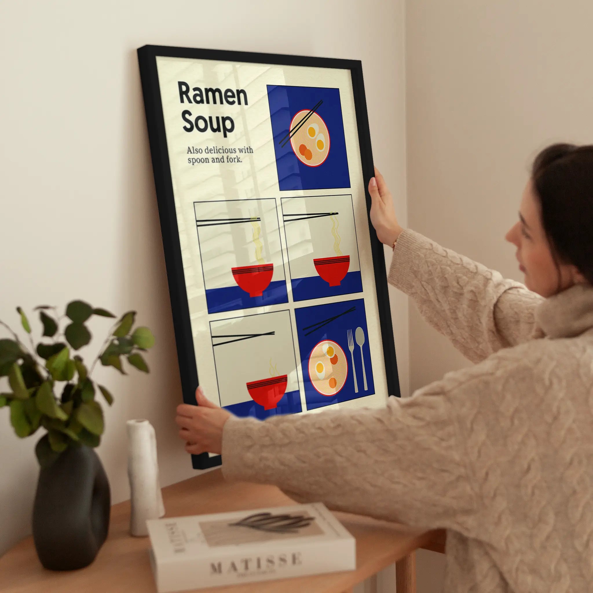 Ramen Soup wird aufgehängt
