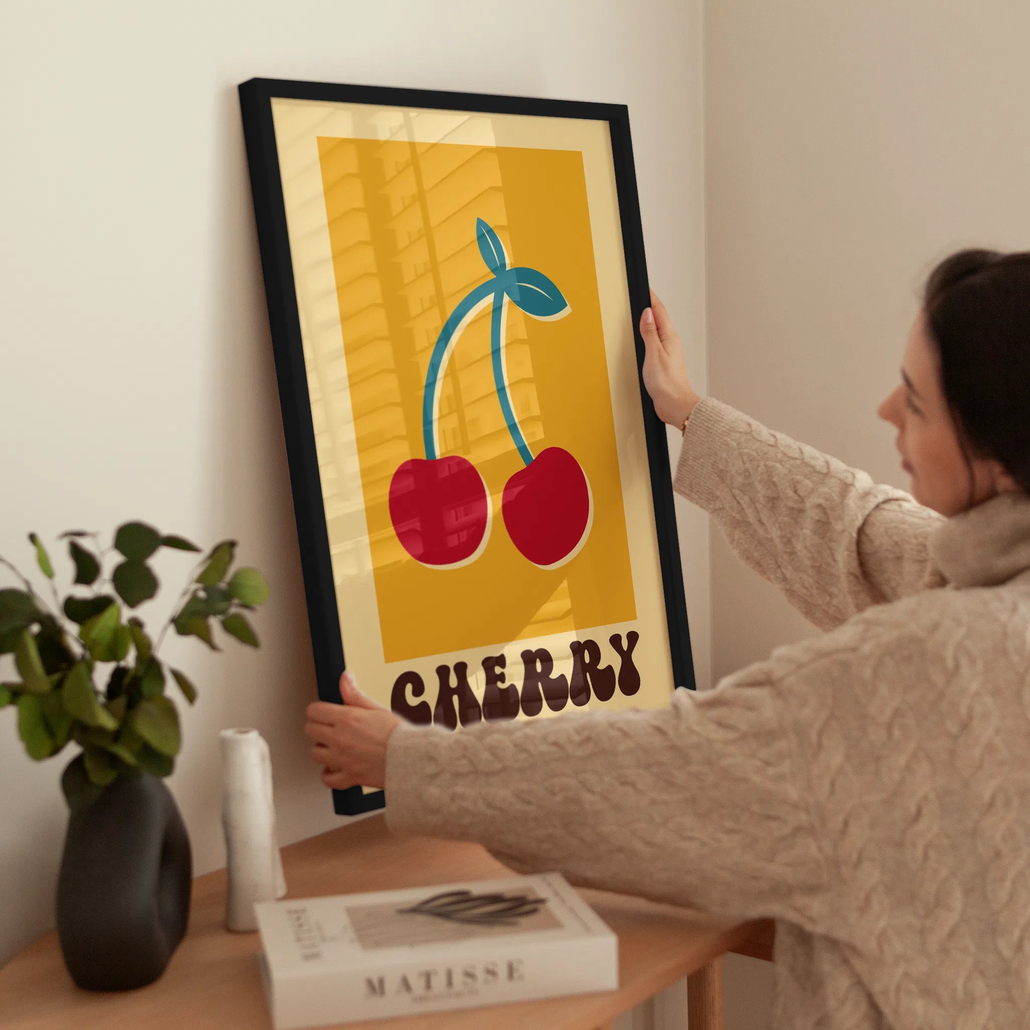 Retro Cherry wird aufgehängt