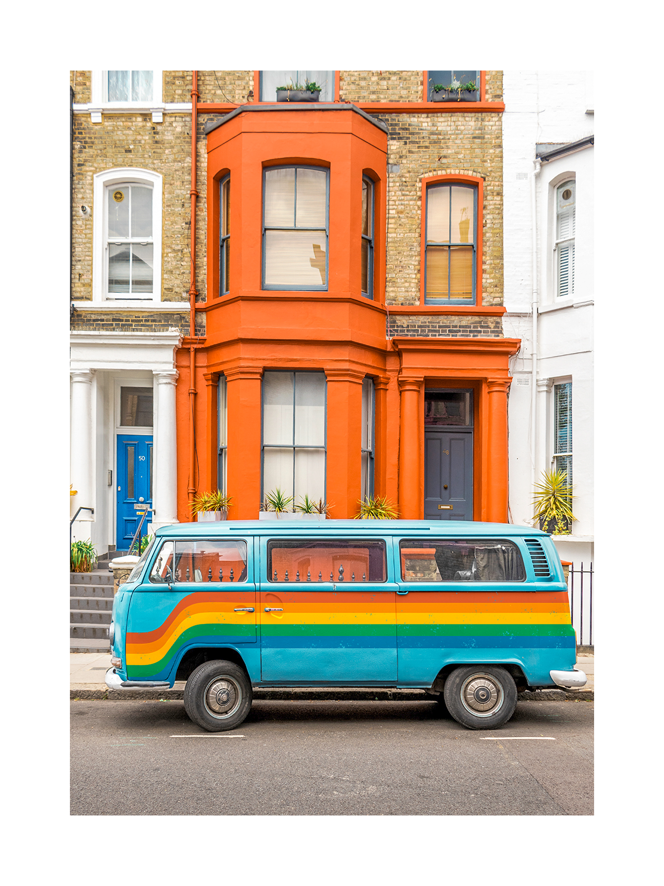 Retro Rainbow Van Poster