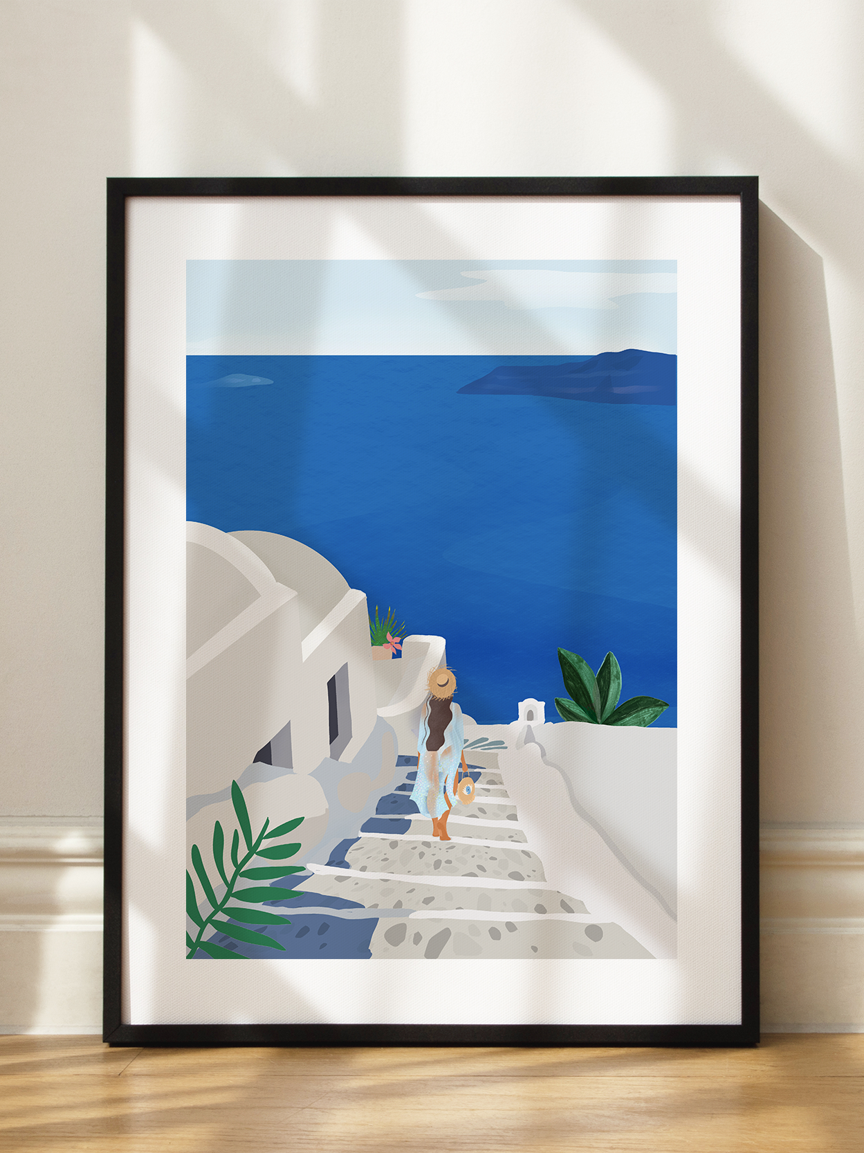 Santorini View Poster
