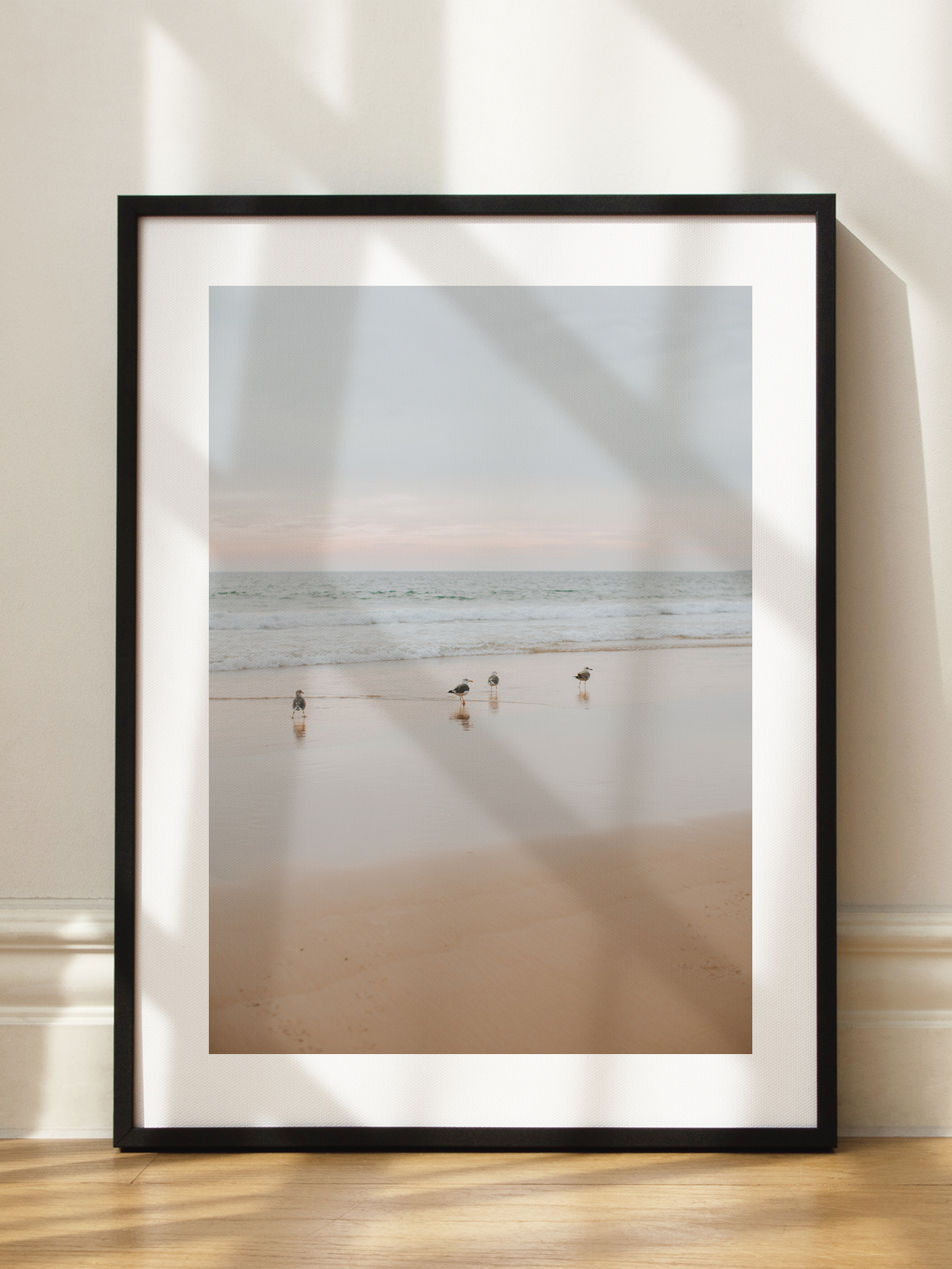 Seagulls on the Beach Poster