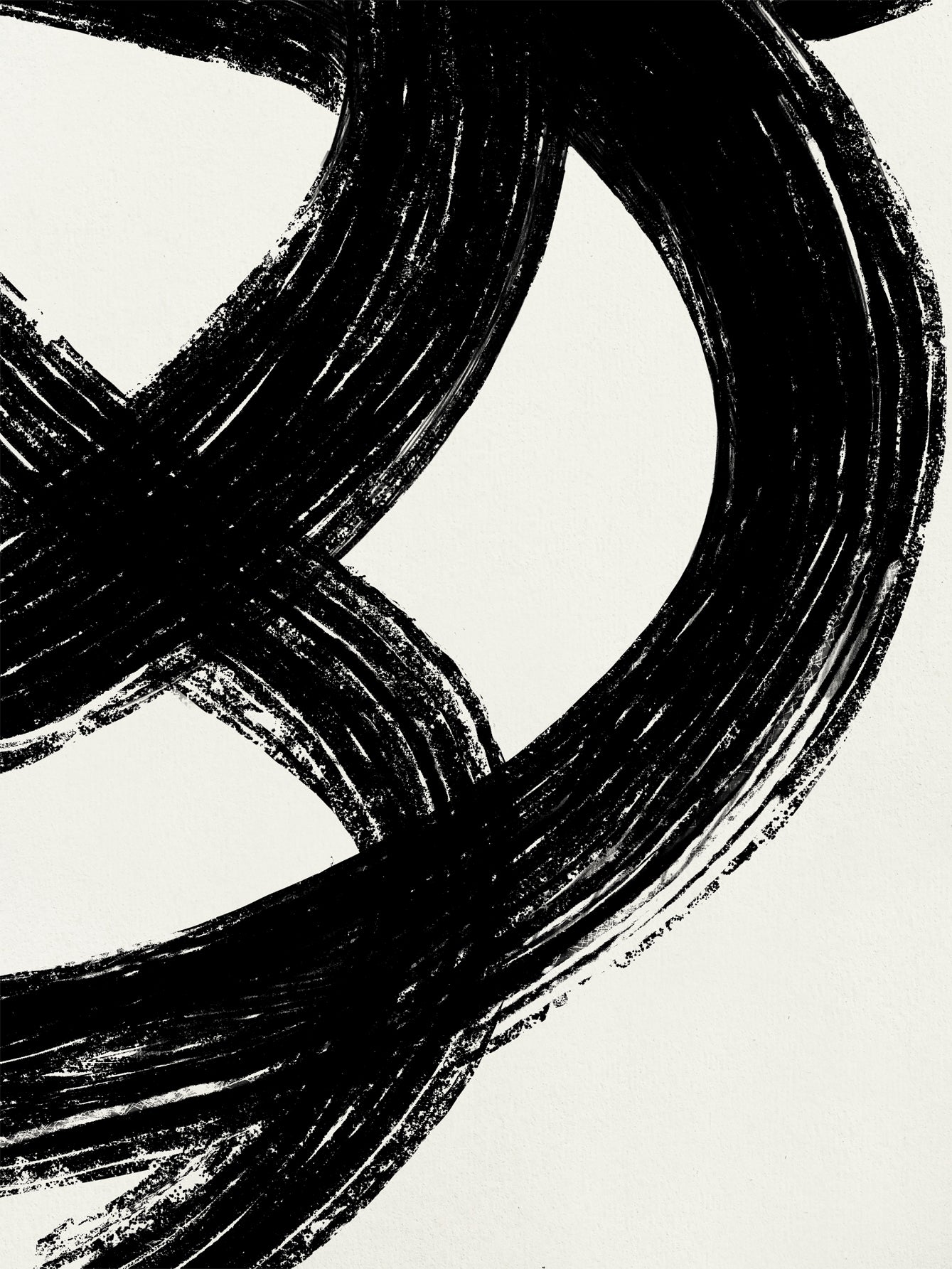 Schwarze, ineinander verschlungene Linien auf weißem Hintergrund.