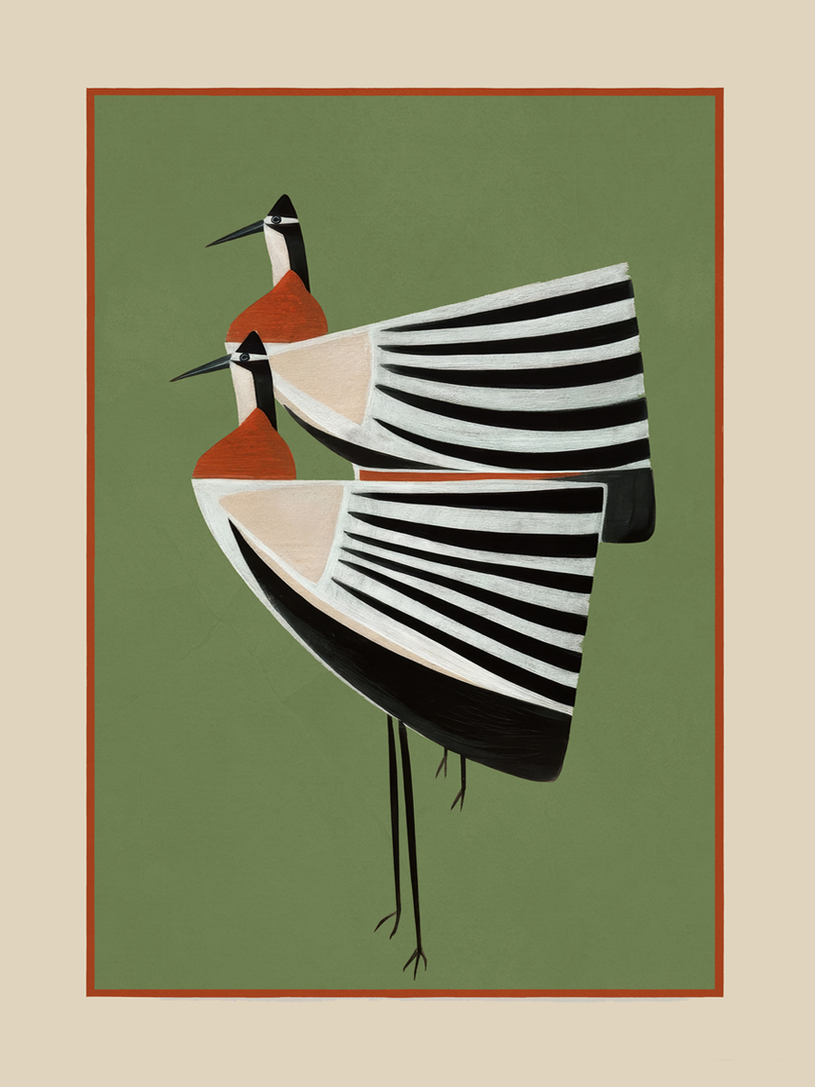 Striped Birds Poster