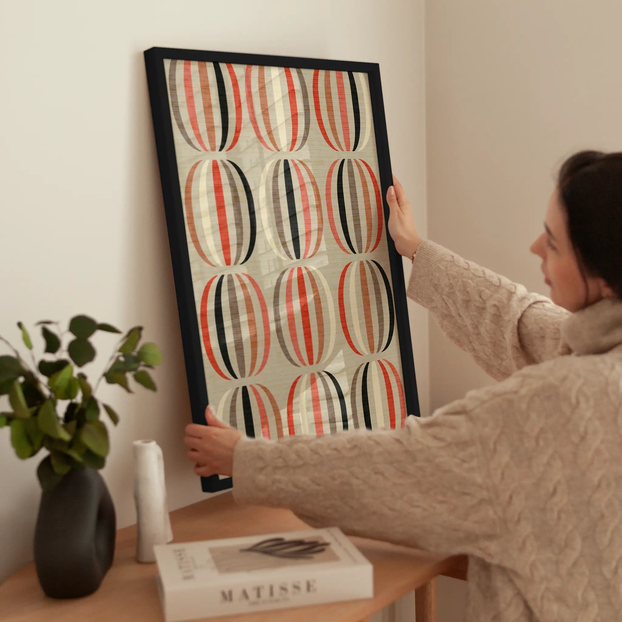 Striped Pumpkin Pattern wird aufgehängt