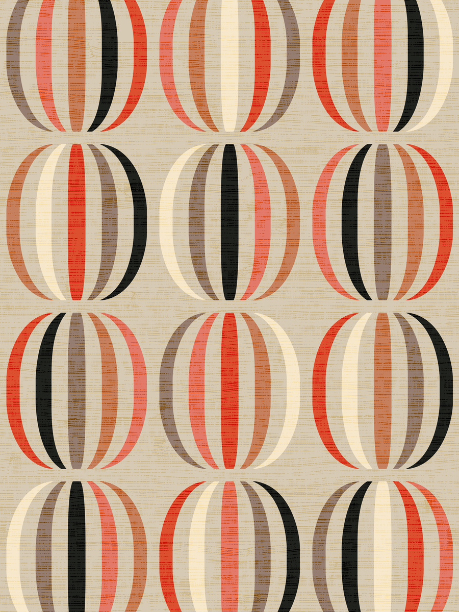Striped Pumpkin Pattern Poster