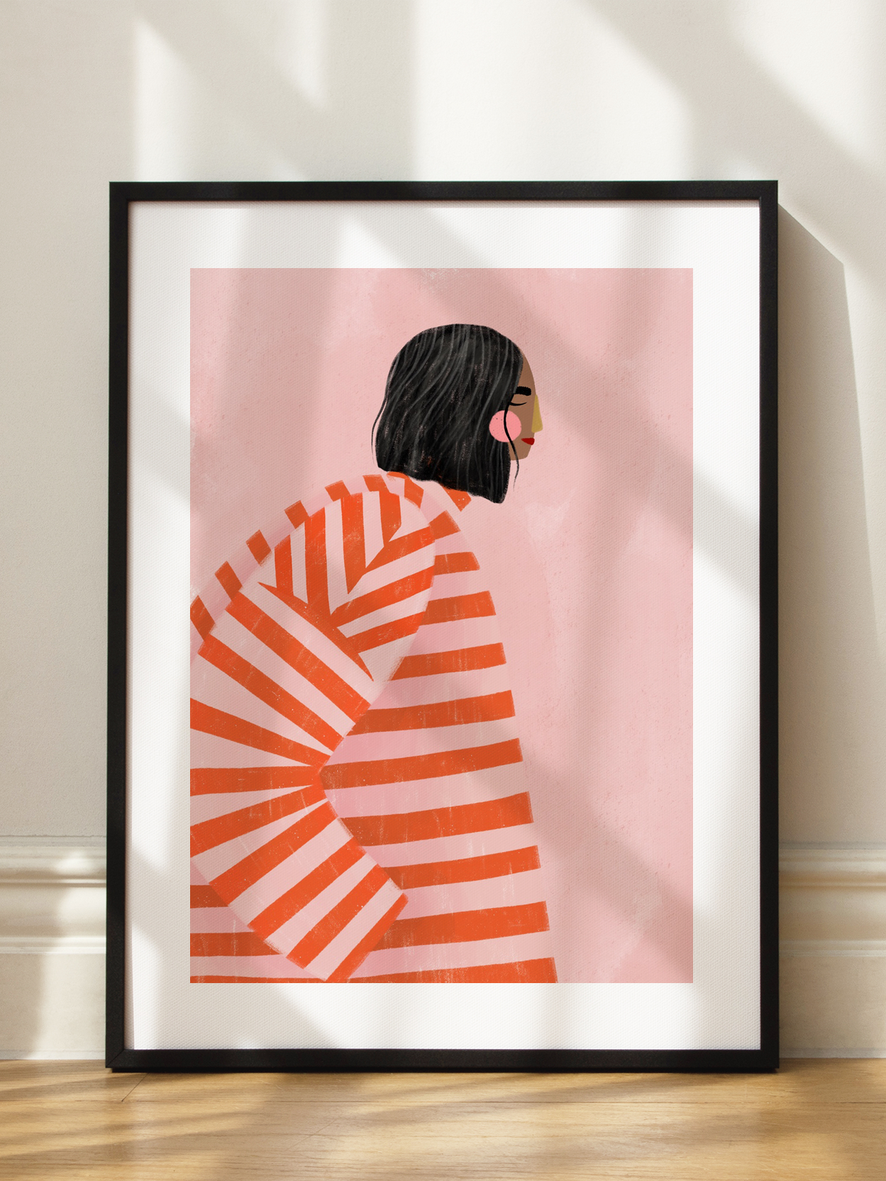The Woman With the Orange Stripes Poster