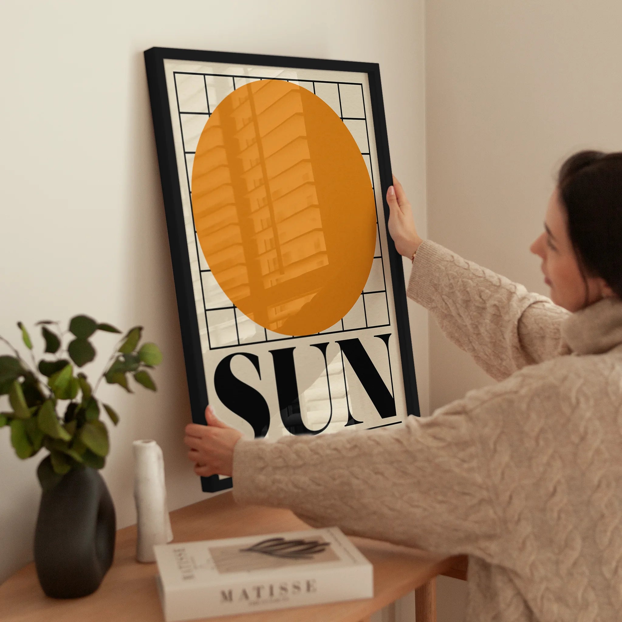 Sun Graphic wird aufgehängt