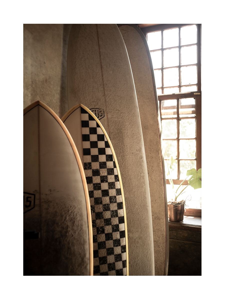 Surfboards by the Window Poster