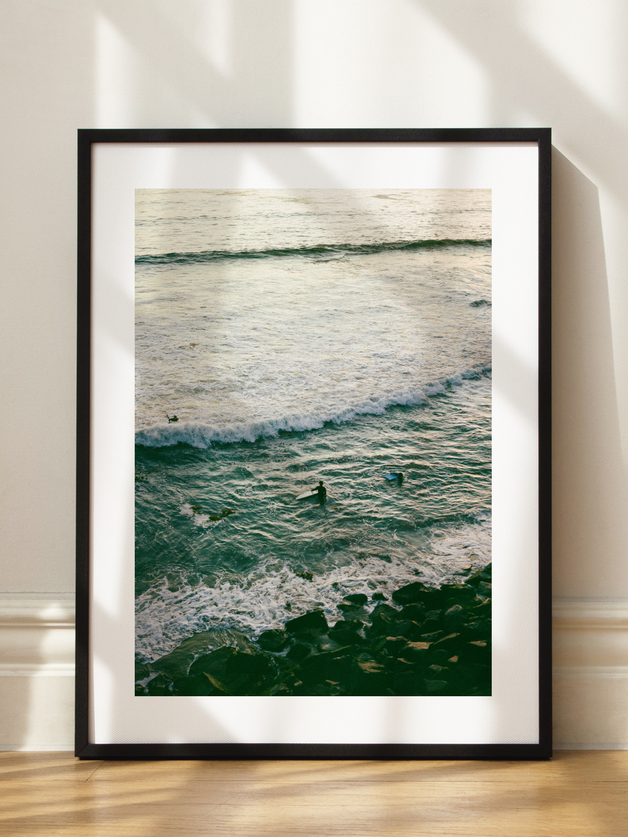 Surfers in the Water Poster