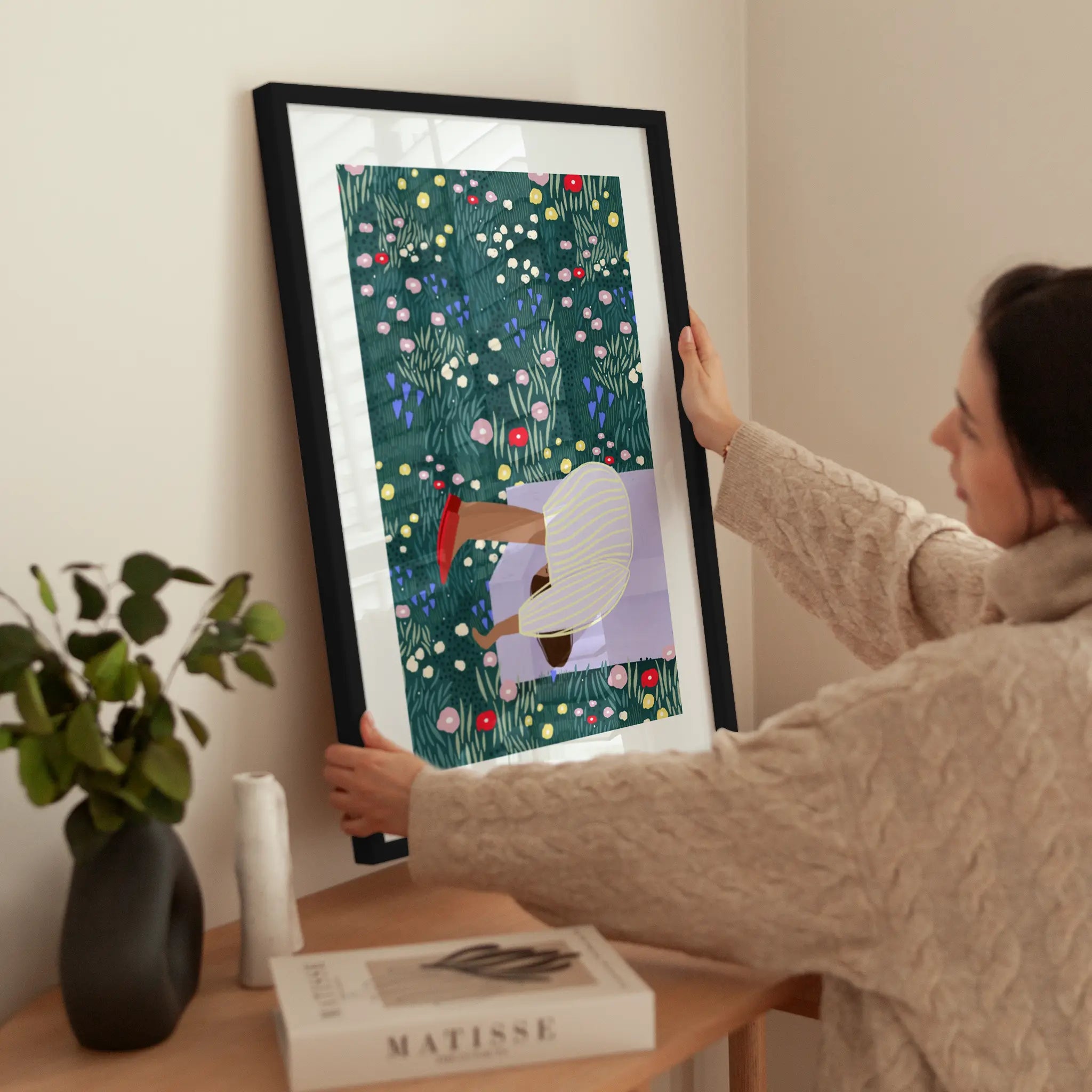 Daydream in Blooms wird aufgehängt