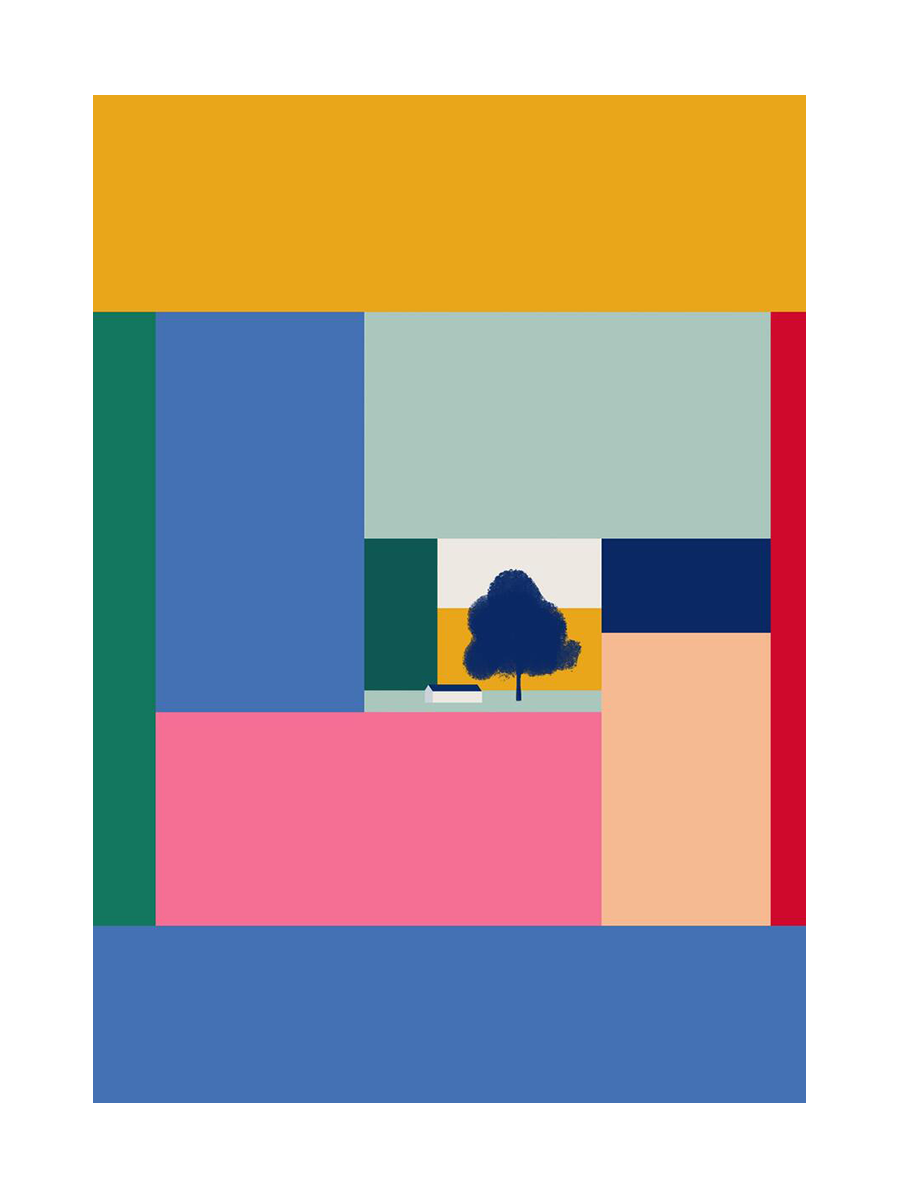 Tree and House Poster