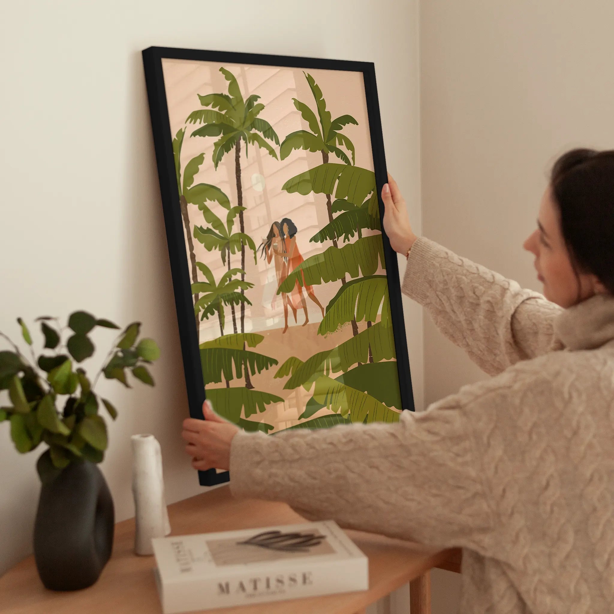 Tropical Embrace wird aufgehängt