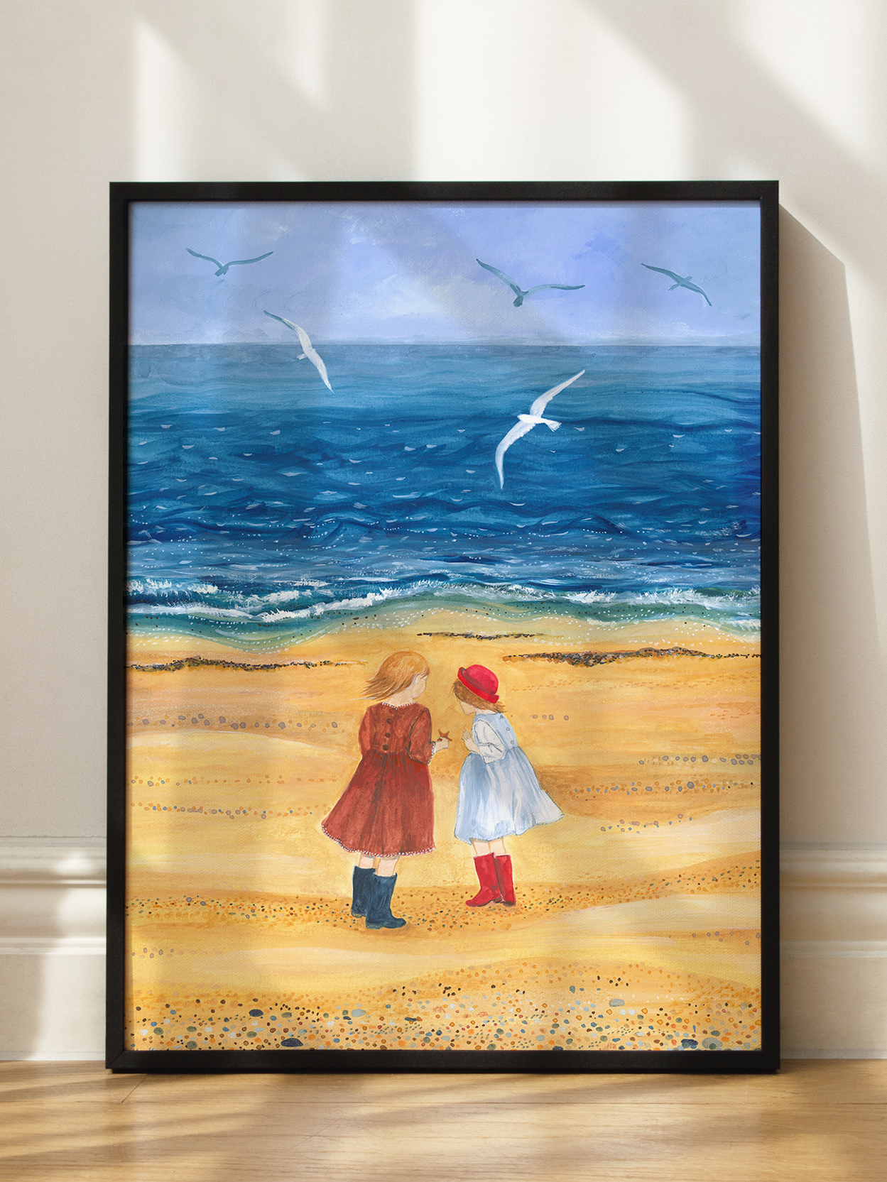 Two Girls at the Beach Poster