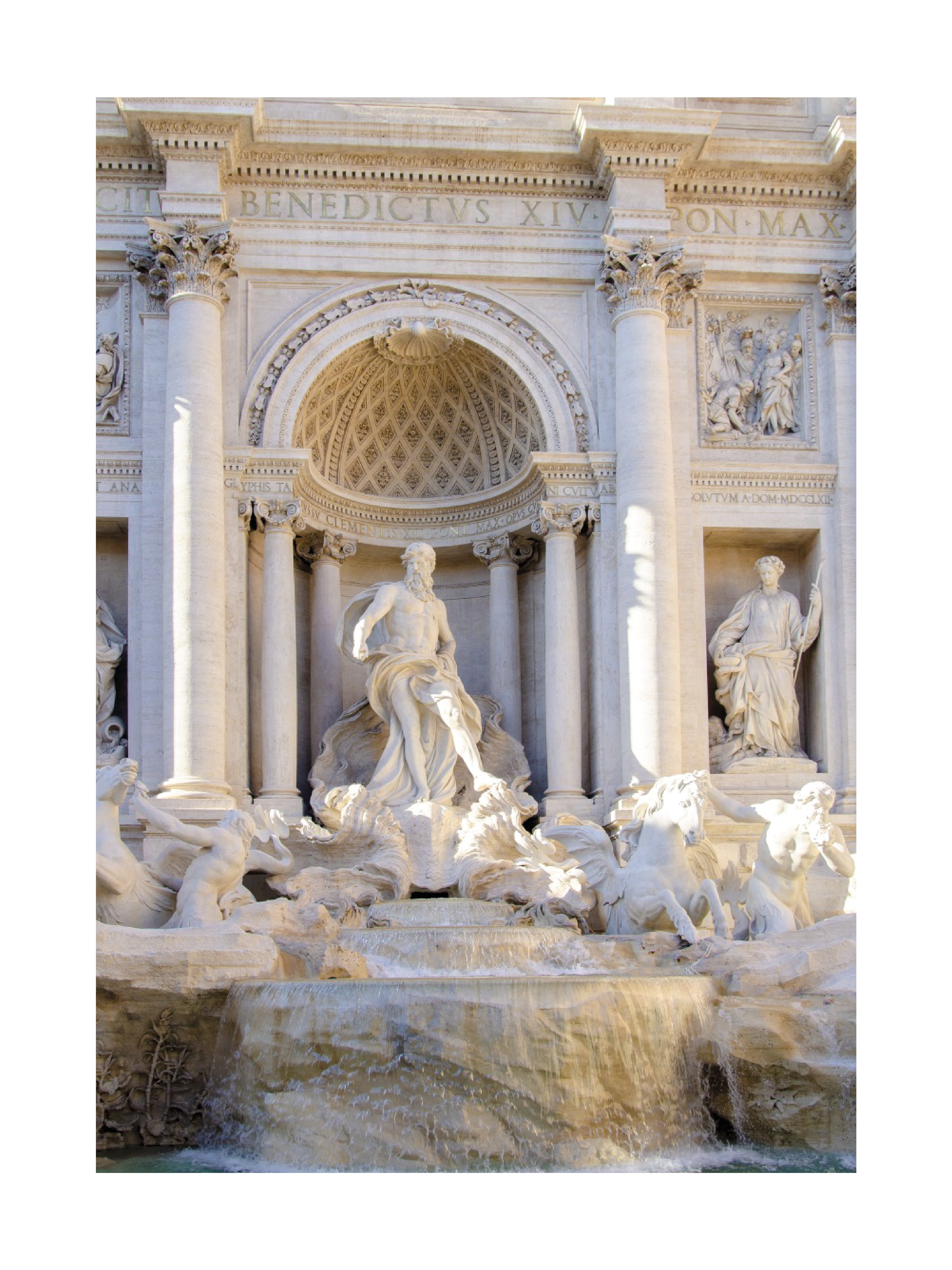 Fotografie des Trevi-Brunnens in Rom, Italien.