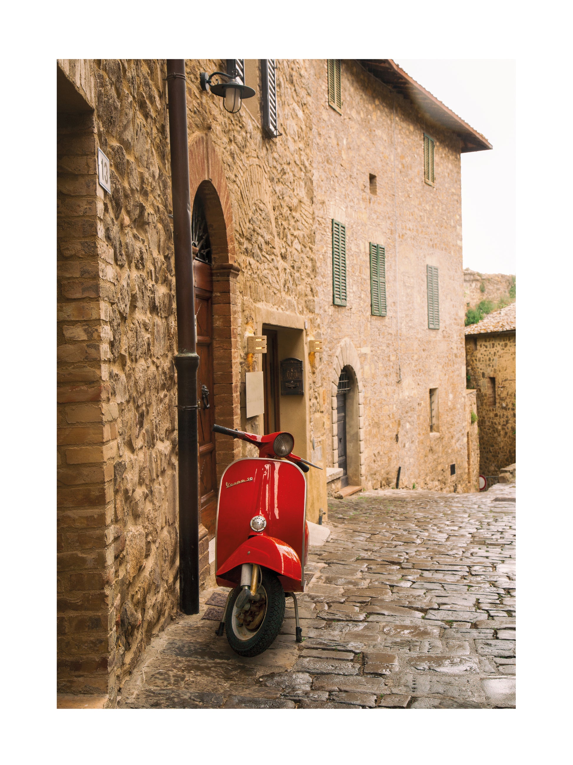 Red Vespa Poster