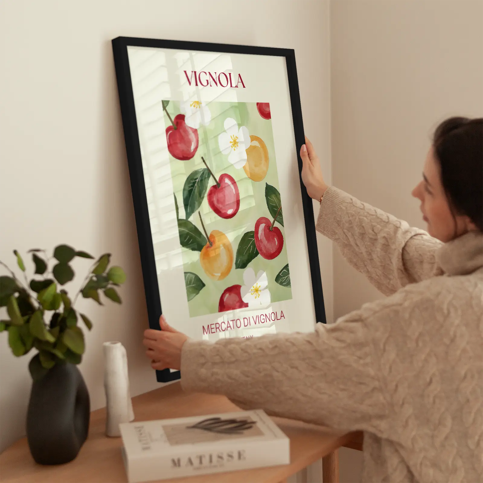 Vignola Cherries wird aufgehängt