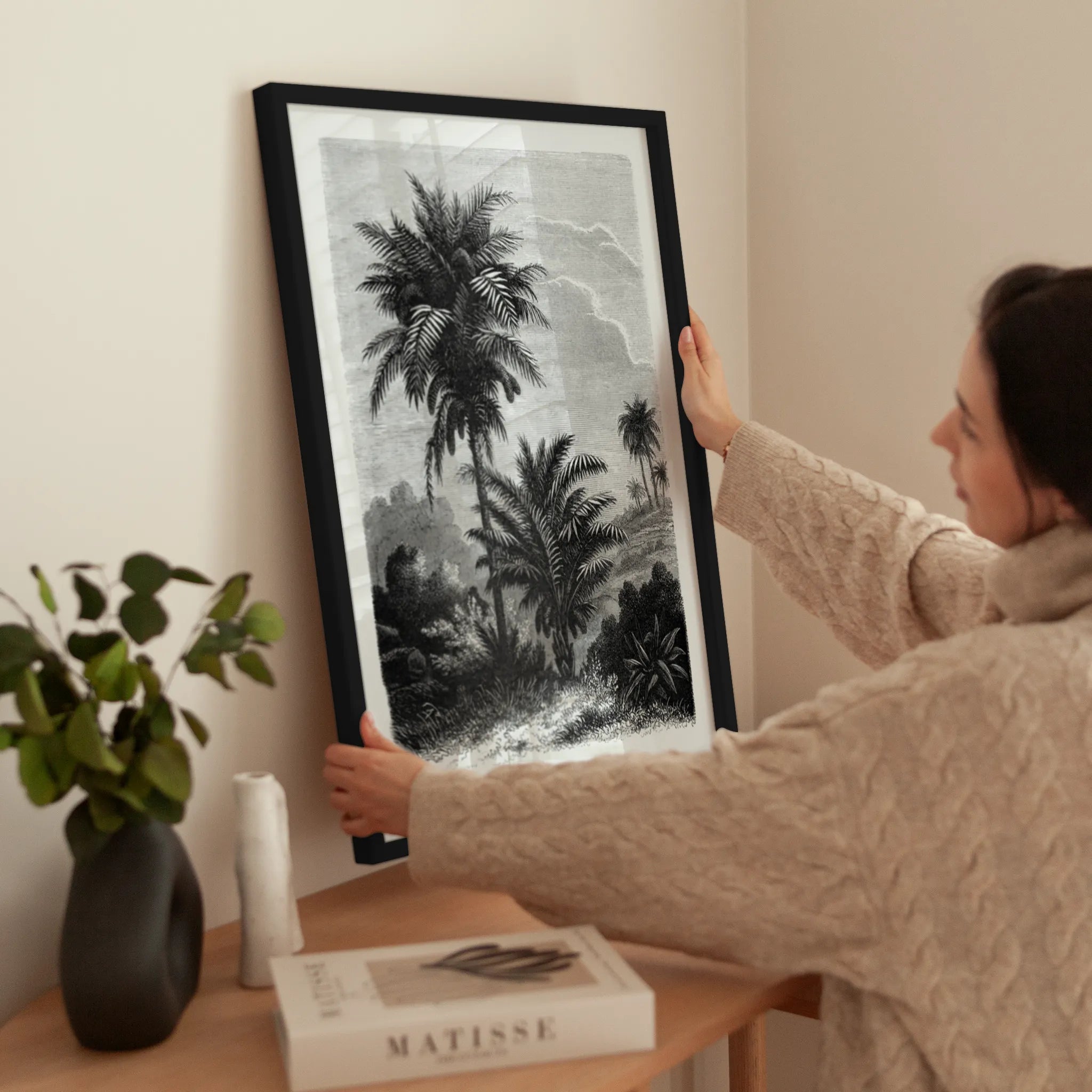 Vintage Palm Illustration wird aufgehängt