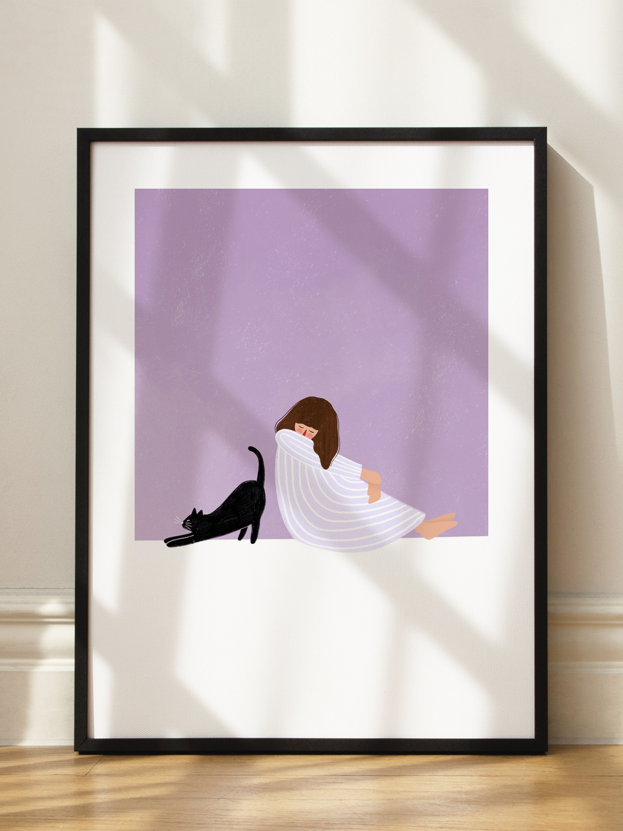 Girl and Cat Poster