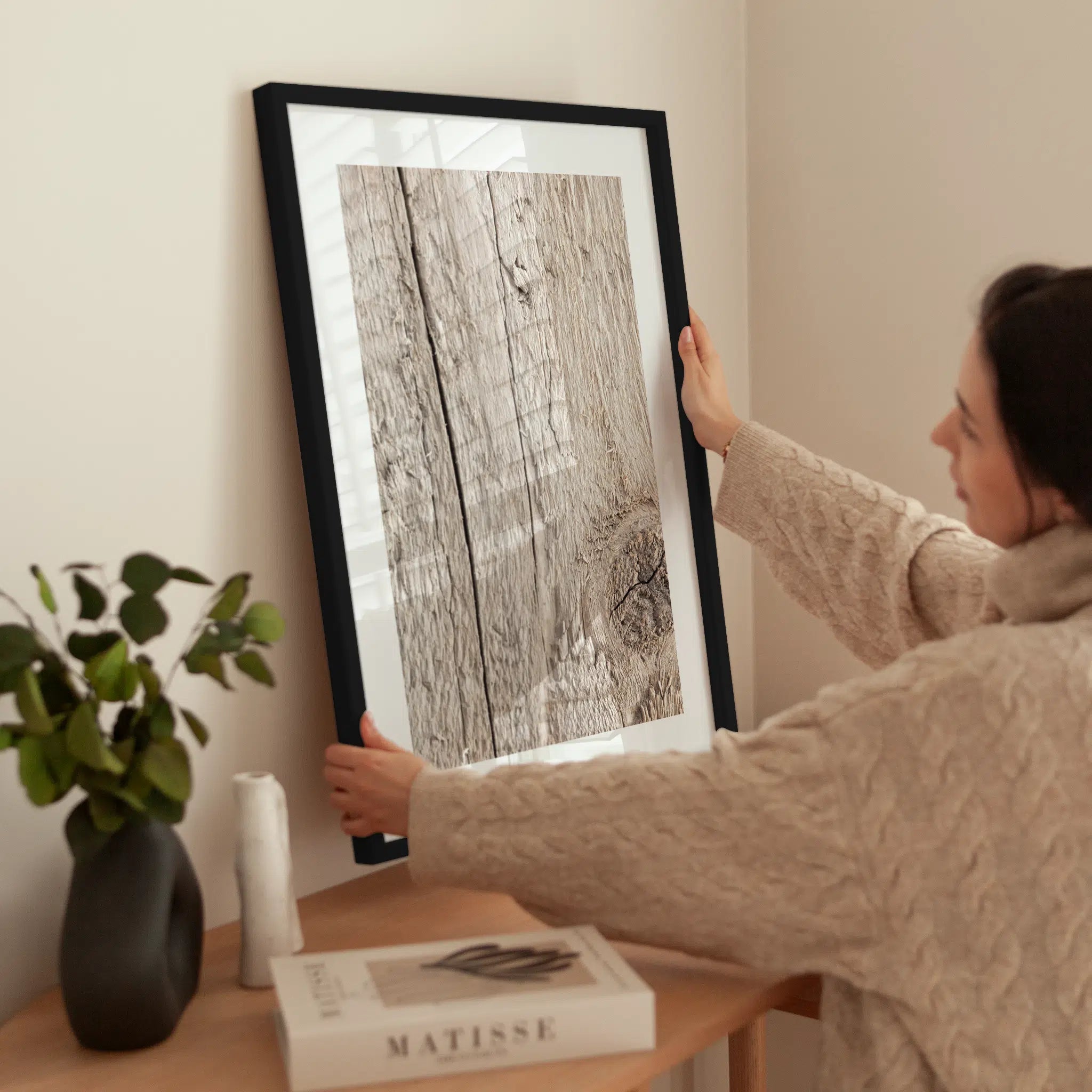 Wood Texture wird aufgehängt