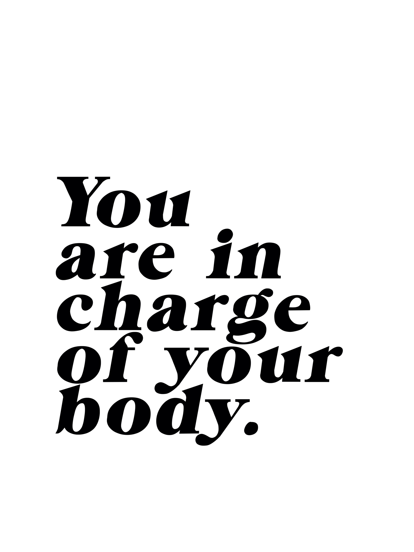 You Are In Charge Of Your Body Poster