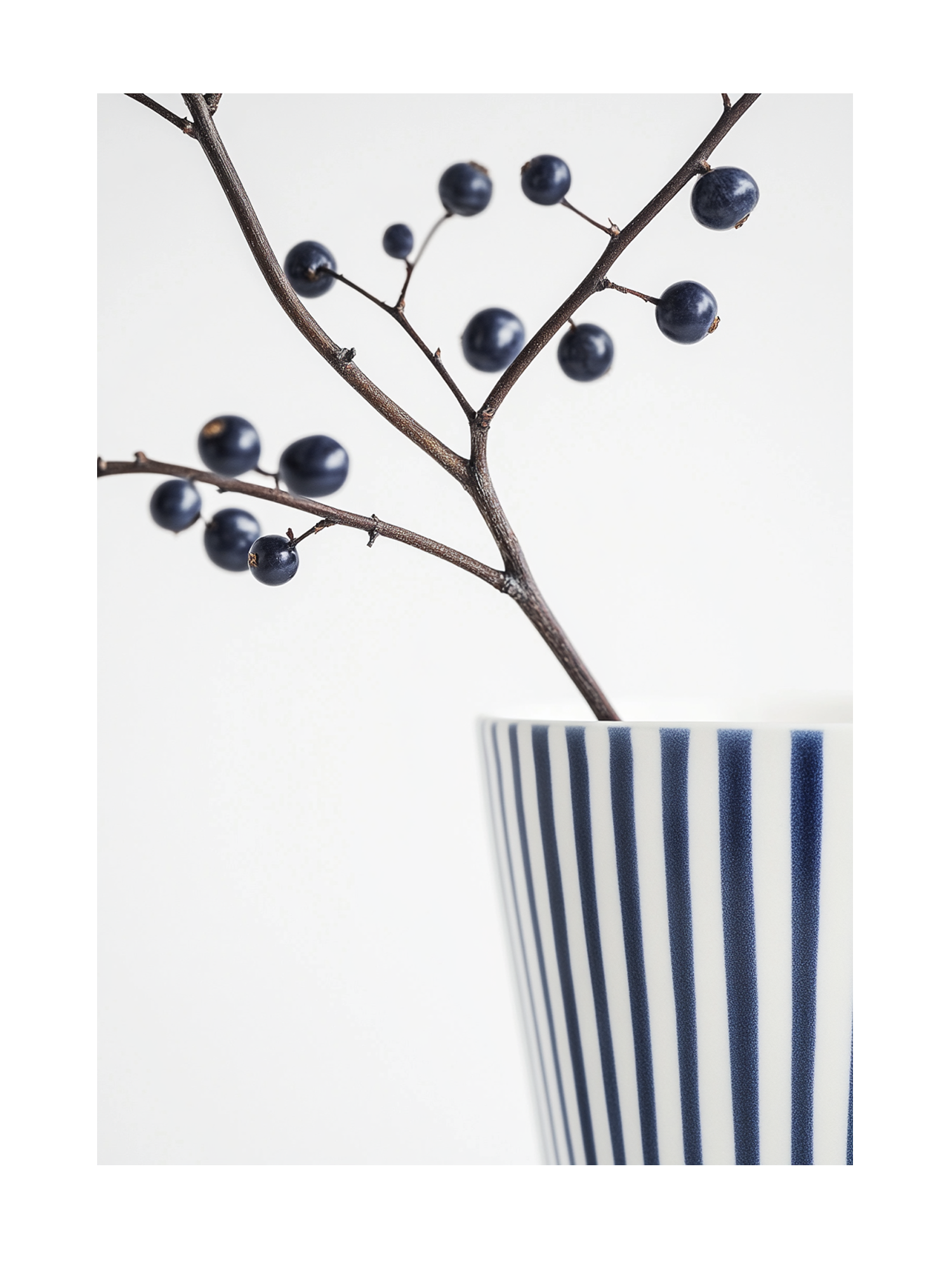 Striped Vase With Berries No1