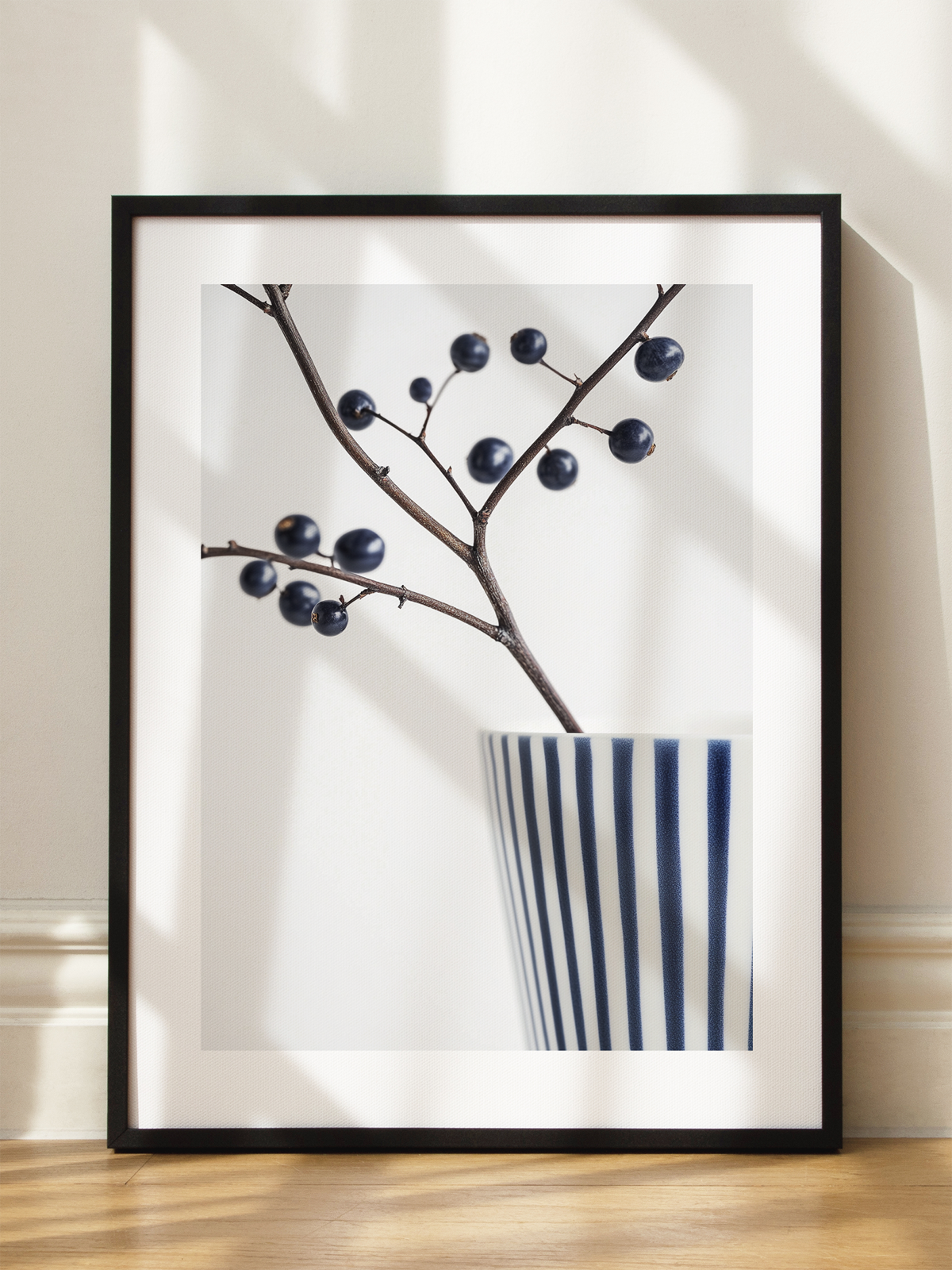 Striped Vase With Berries No1