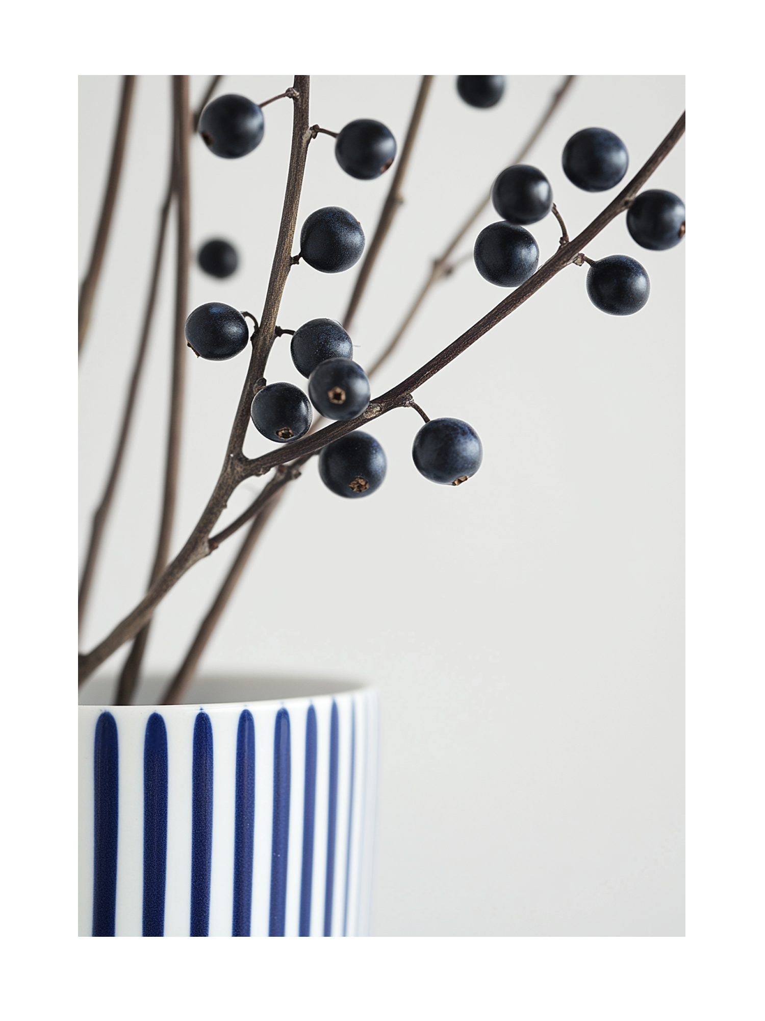 Striped Vase With Berries No2