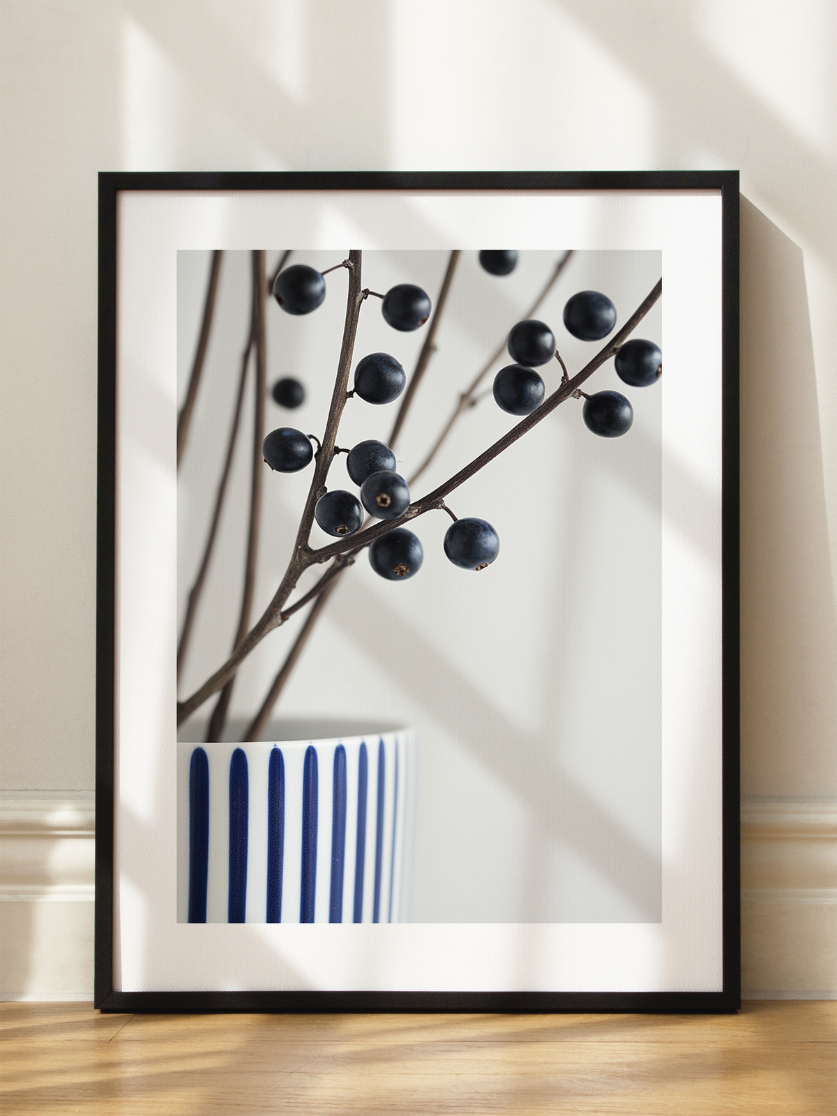 Striped Vase With Berries No2