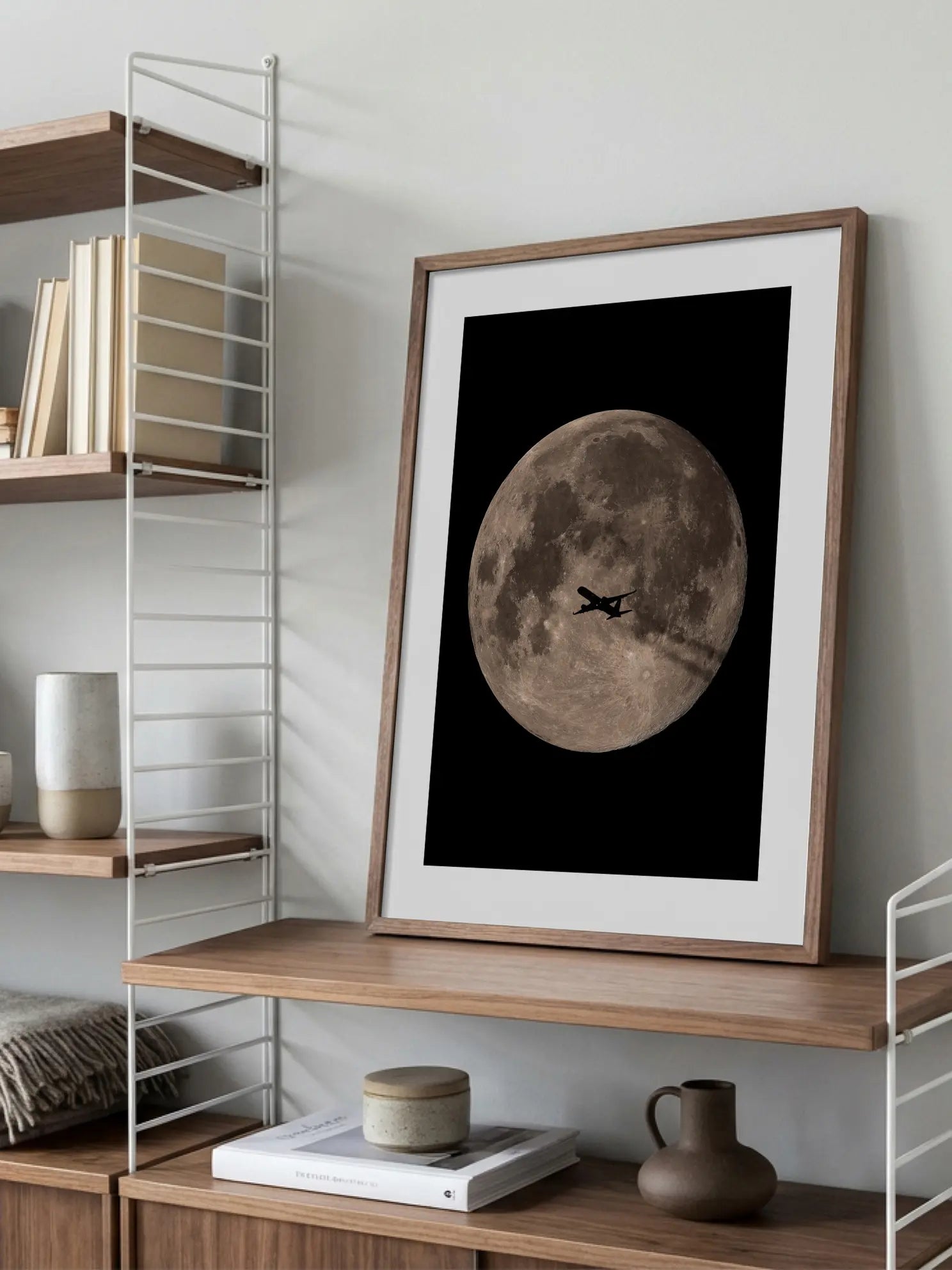Plane and Moon Poster