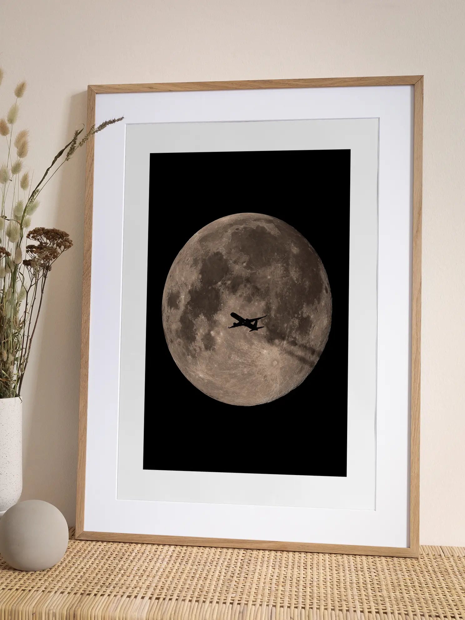 Plane and Moon Poster