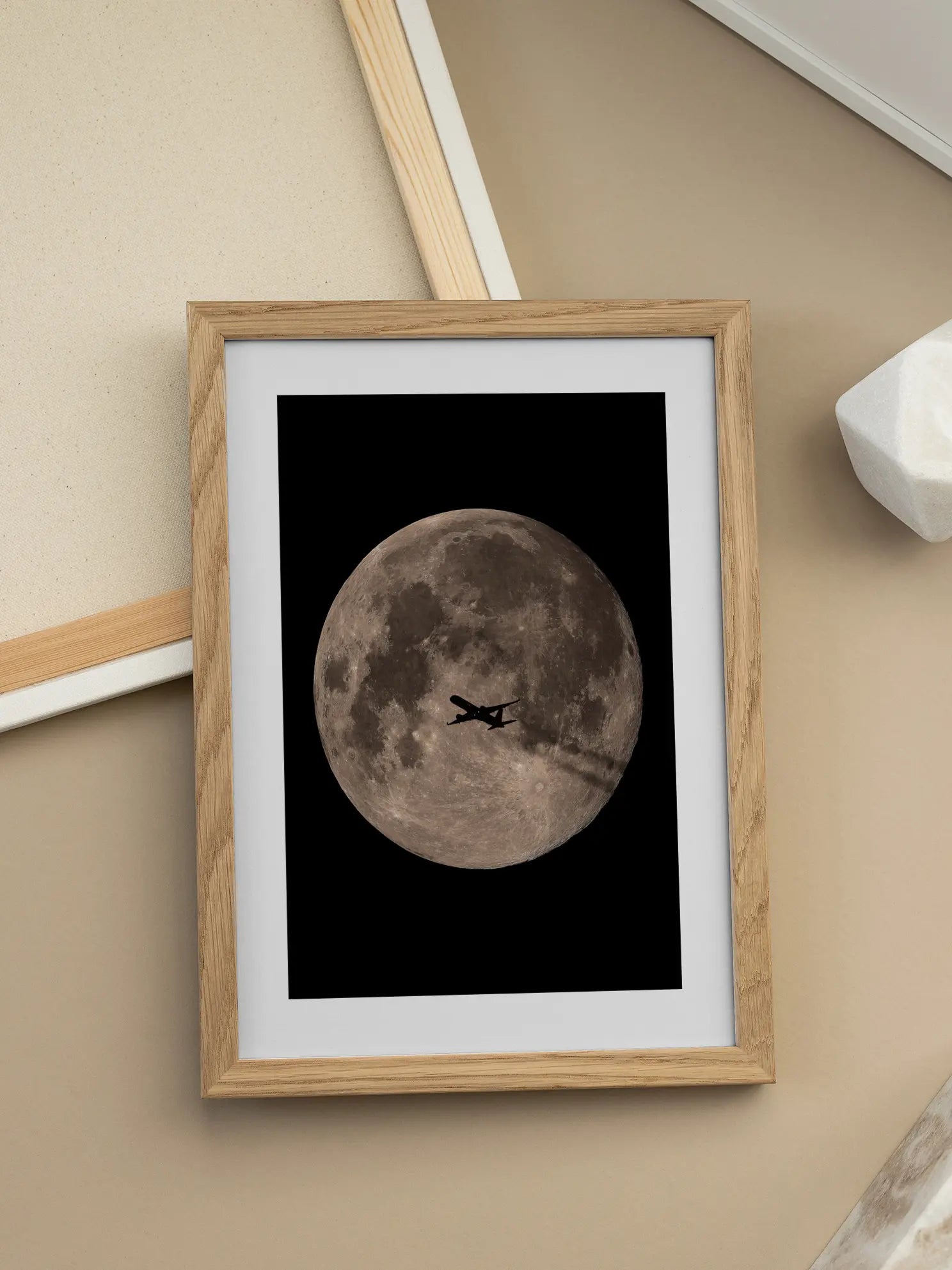 Plane and Moon Poster