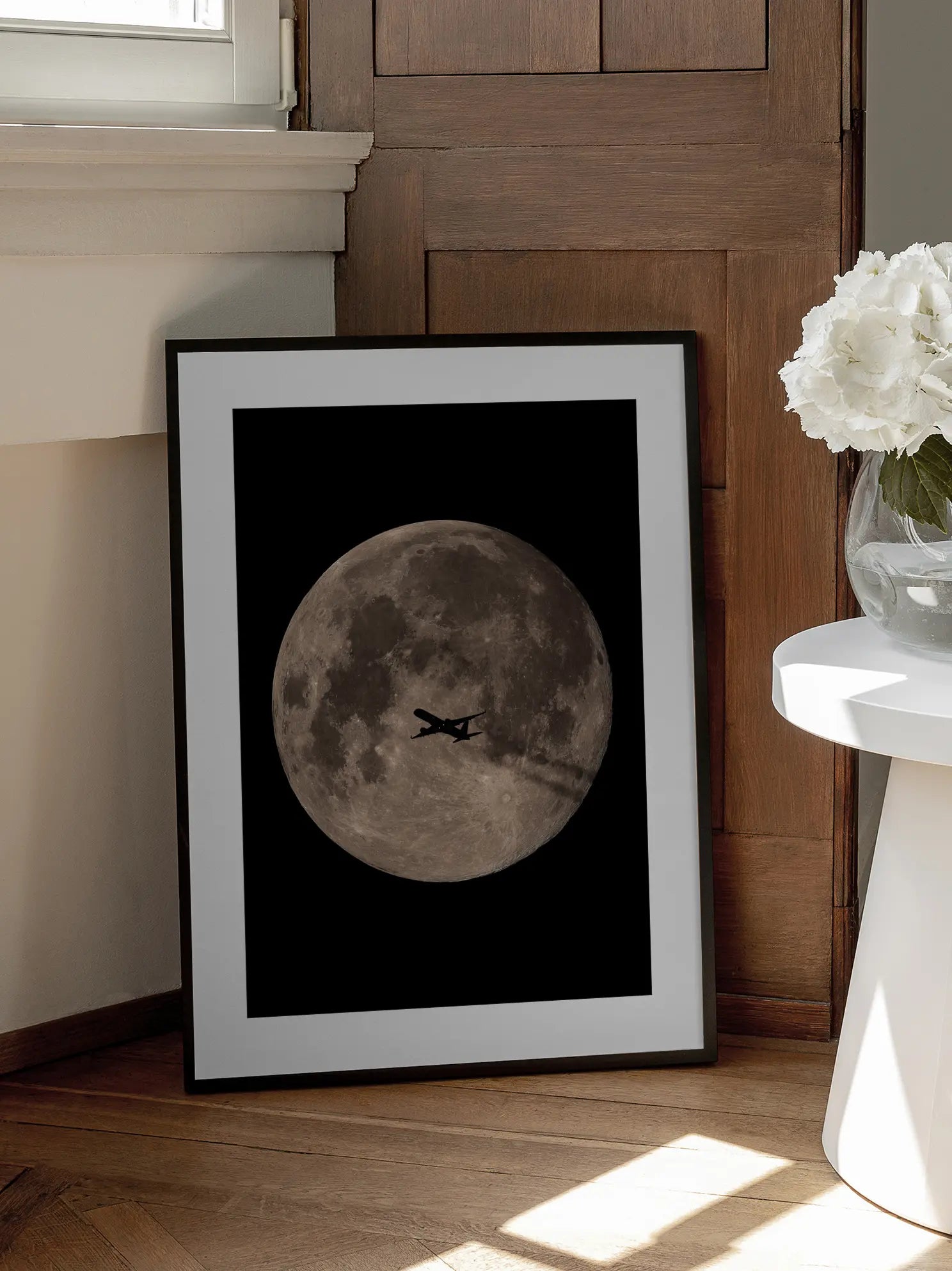 Plane and Moon Poster