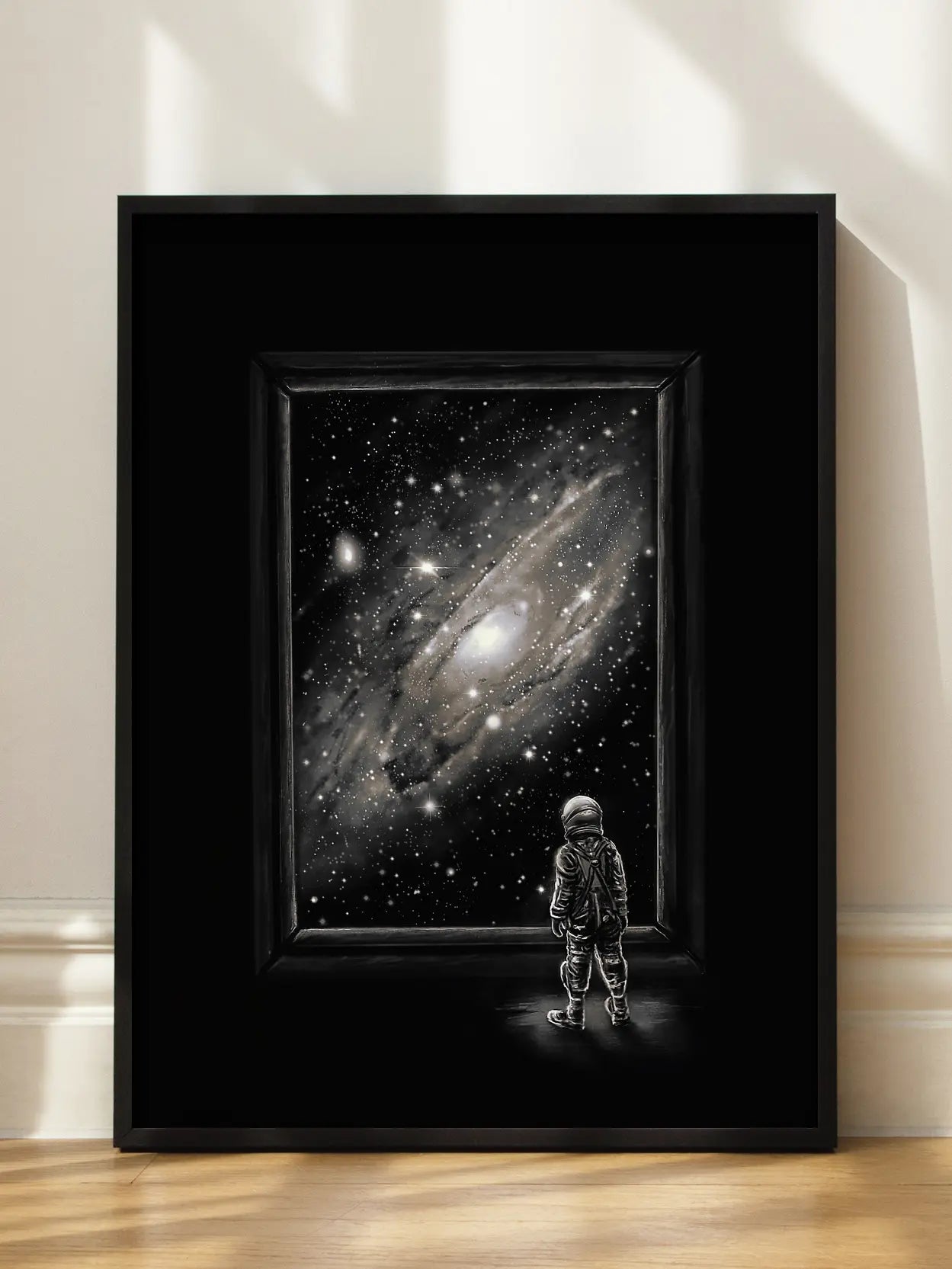 Astronaut Looking at Galaxy Poster