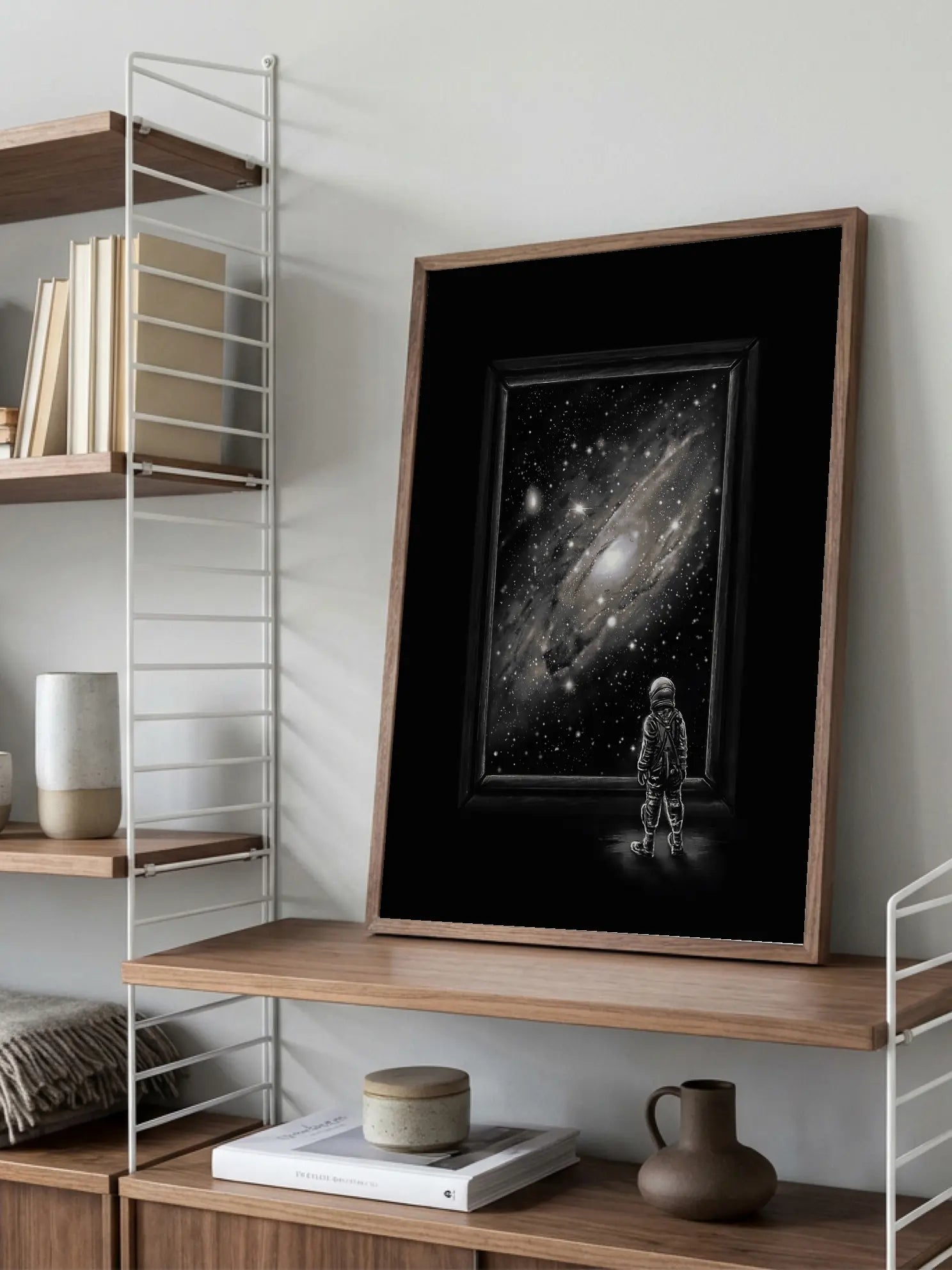 Astronaut Looking at Galaxy Poster