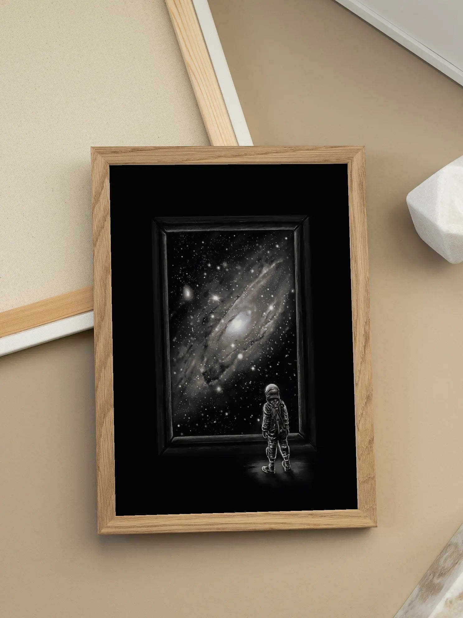 Astronaut Looking at Galaxy Poster