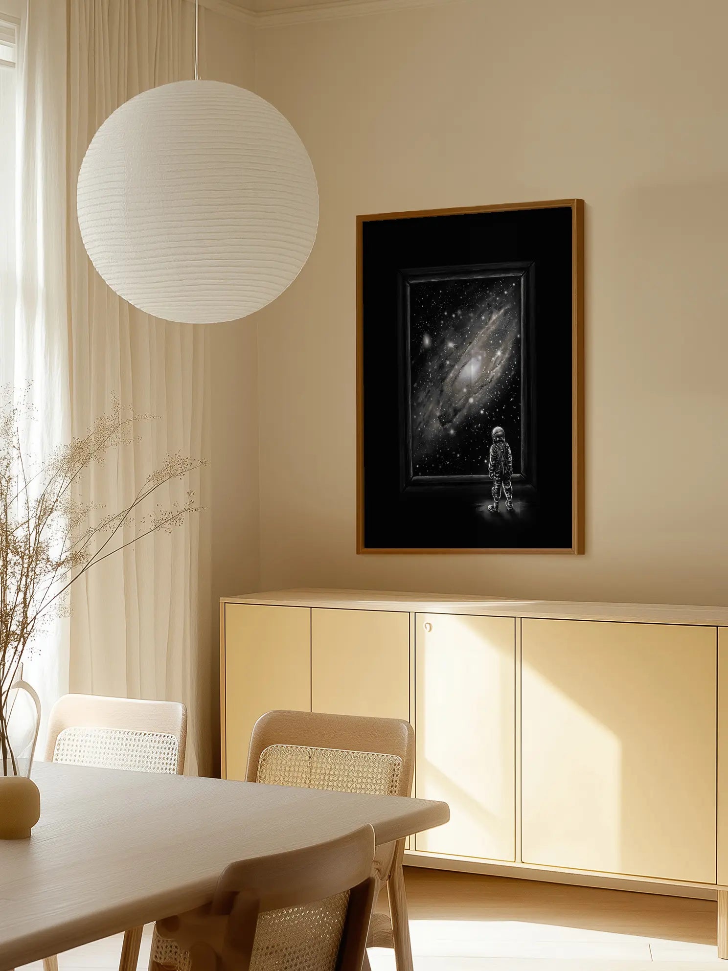 Astronaut Looking at Galaxy Poster