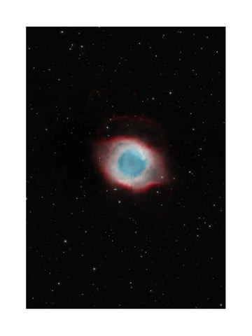 Bild des Helix-Nebels im Sternbild Wassermann, umgeben von einem sternenreichen Hintergrund.