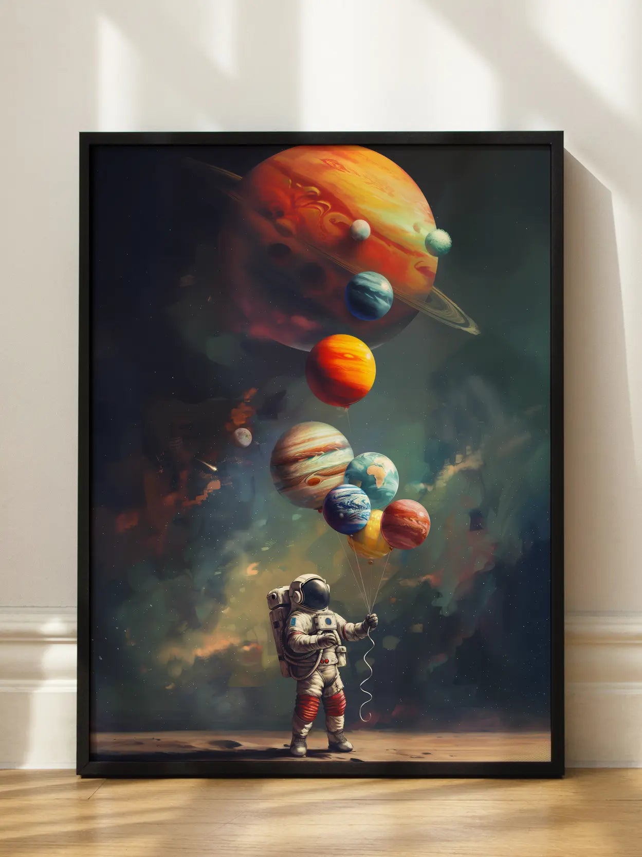 Astronaut Balloons Poster