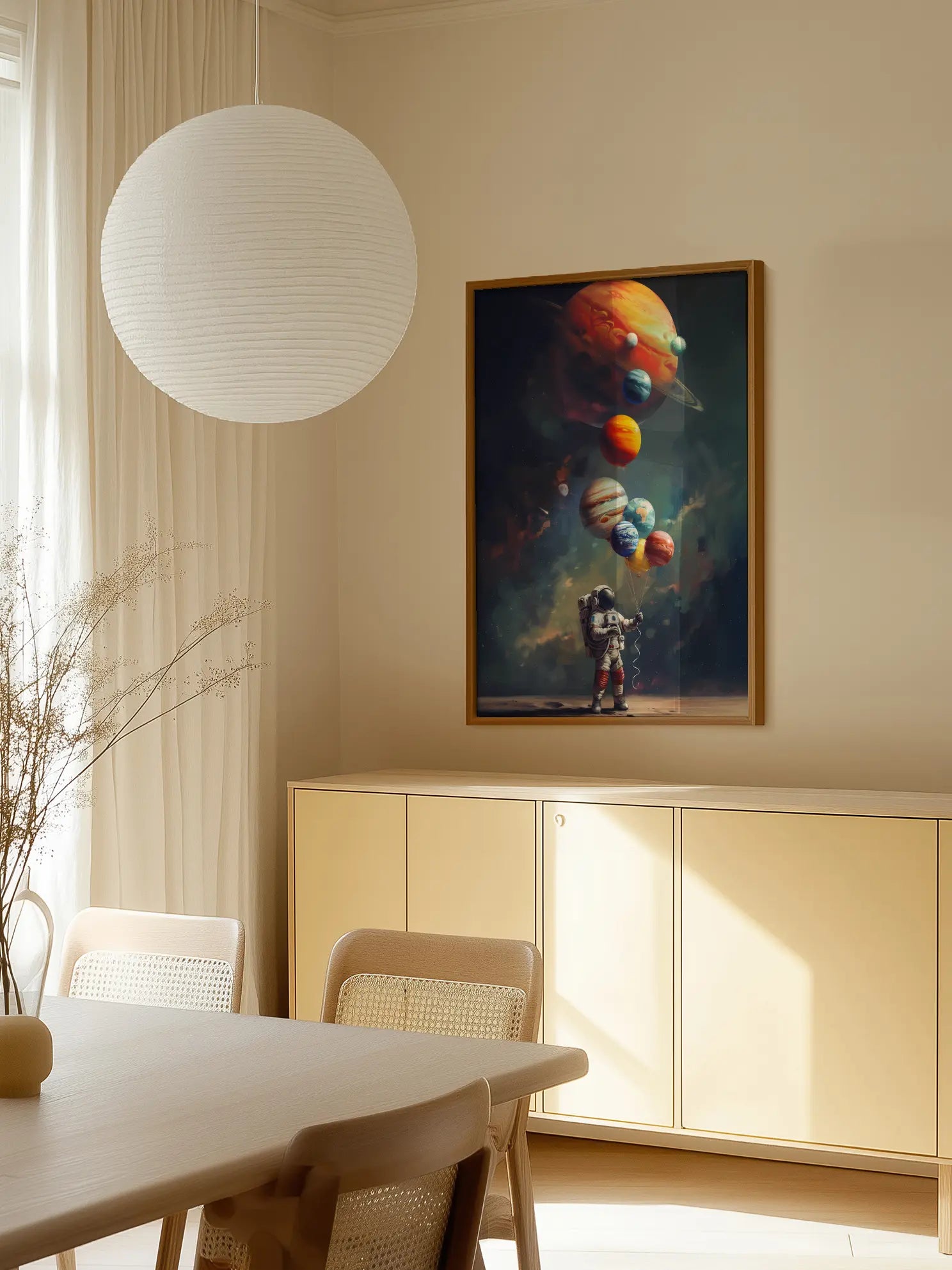 Astronaut Balloons Poster