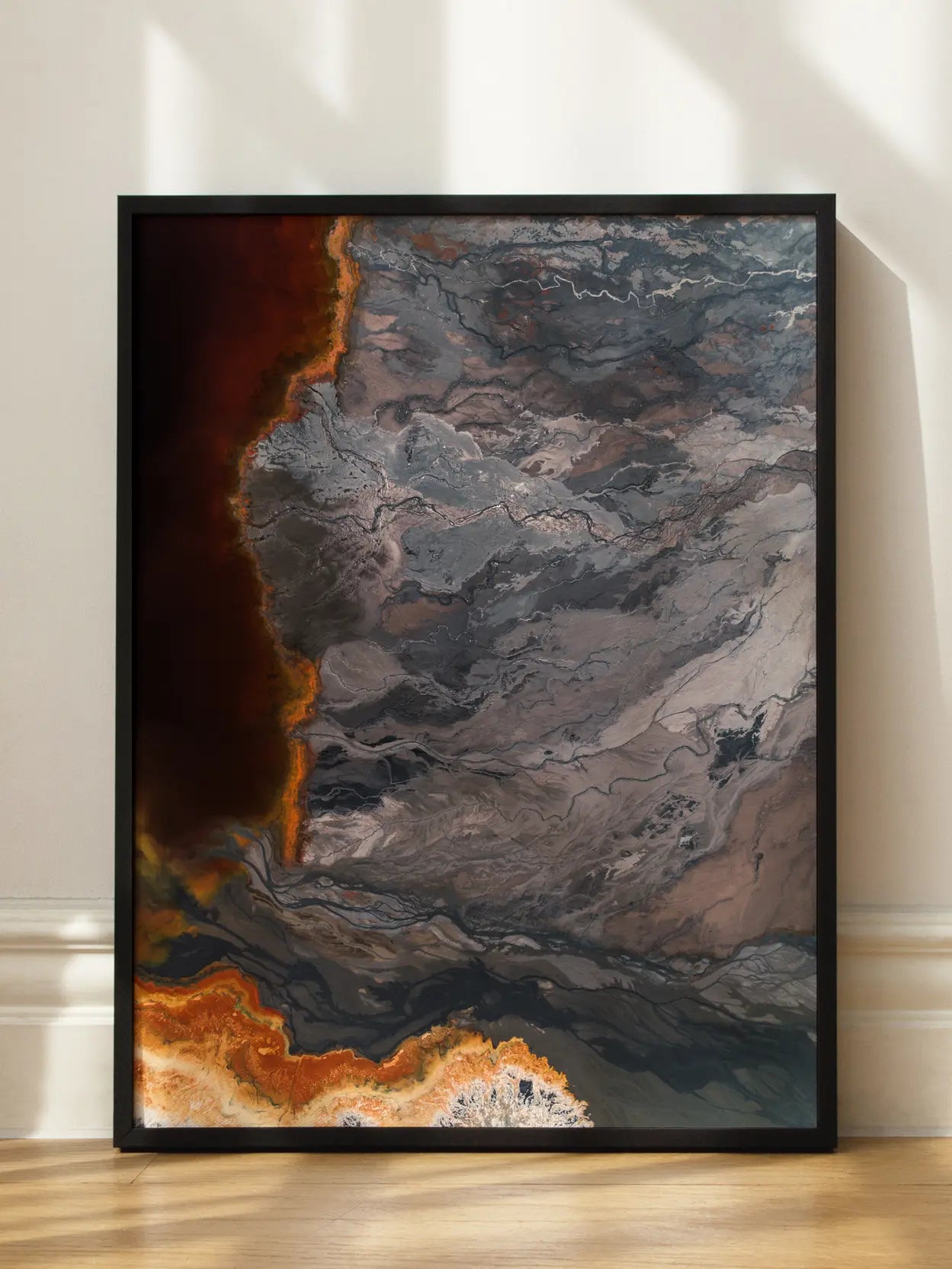 Orange and Grey Abstract Poster