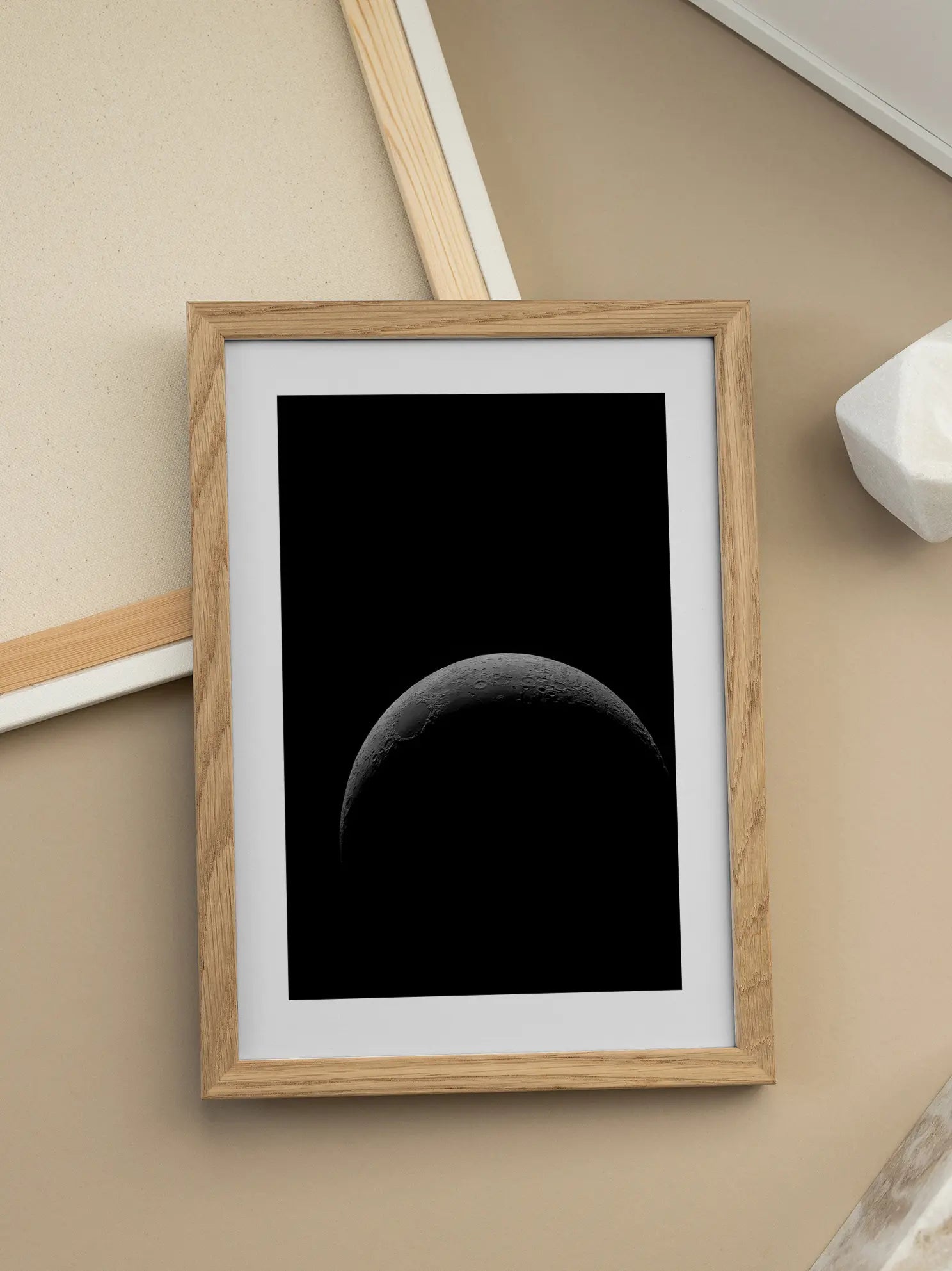 Moon in Black and White Poster